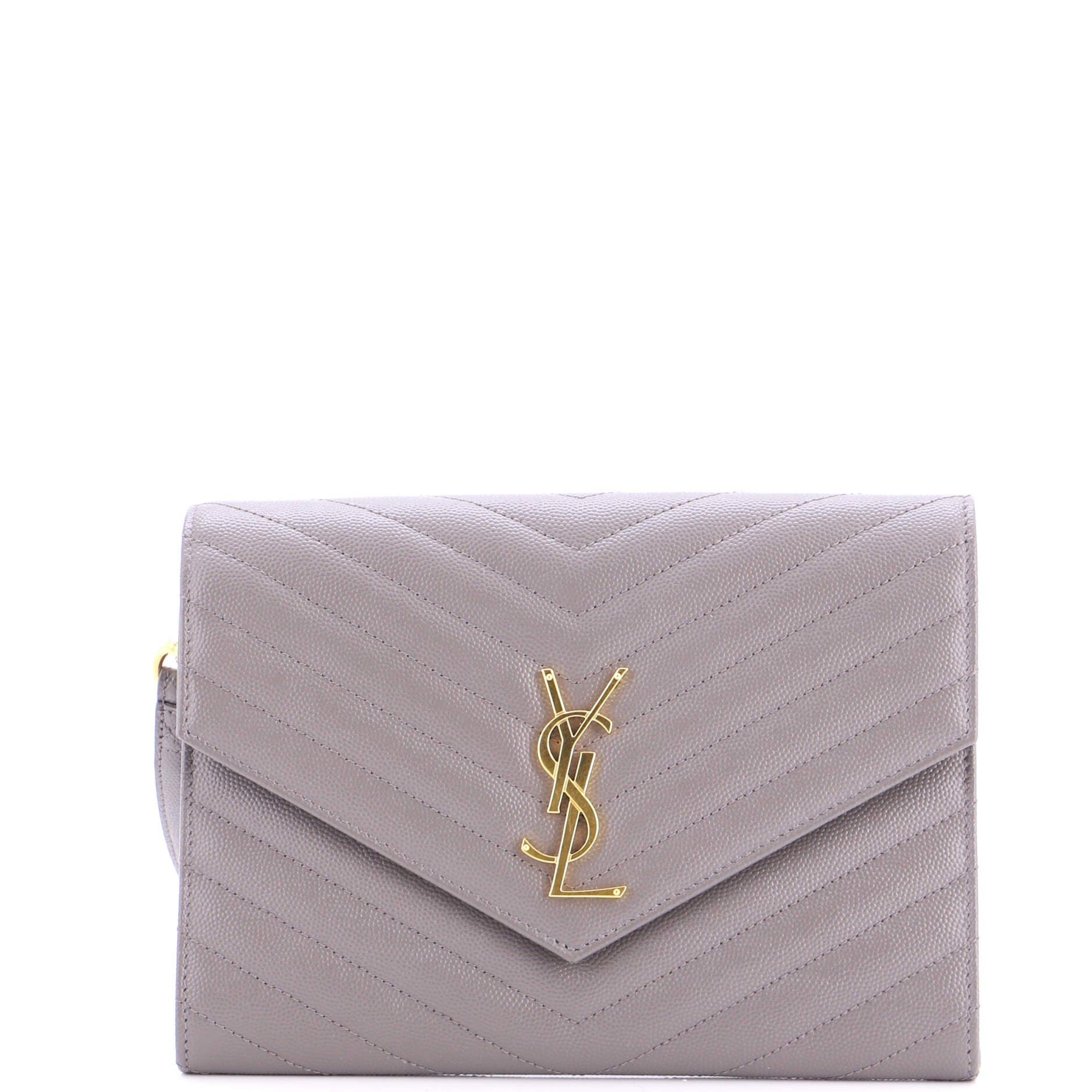 Saint Laurent Paris Classic Monogram Envelope Wristlet Clutch Size ONE SIZE - 1 Thumbnail