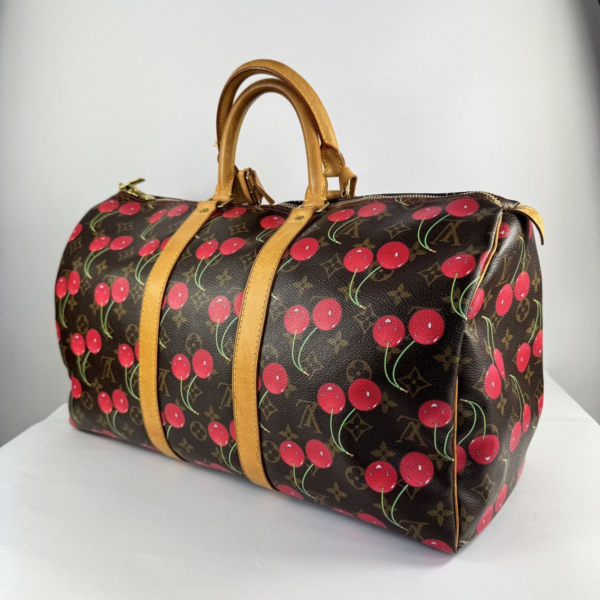 Louis Vuitton × Takashi Murakami 2005 CERISES CHERRY MONOGRAM 45 KEEPALL DUFFLE BAG Size ONE SIZE - 4 Thumbnail