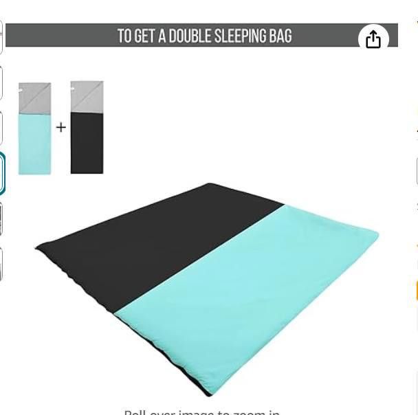 Designer Warm Weather Sleeping Bag - Waterproof Compact Lightweight Size ONE SIZE - 5 Thumbnail