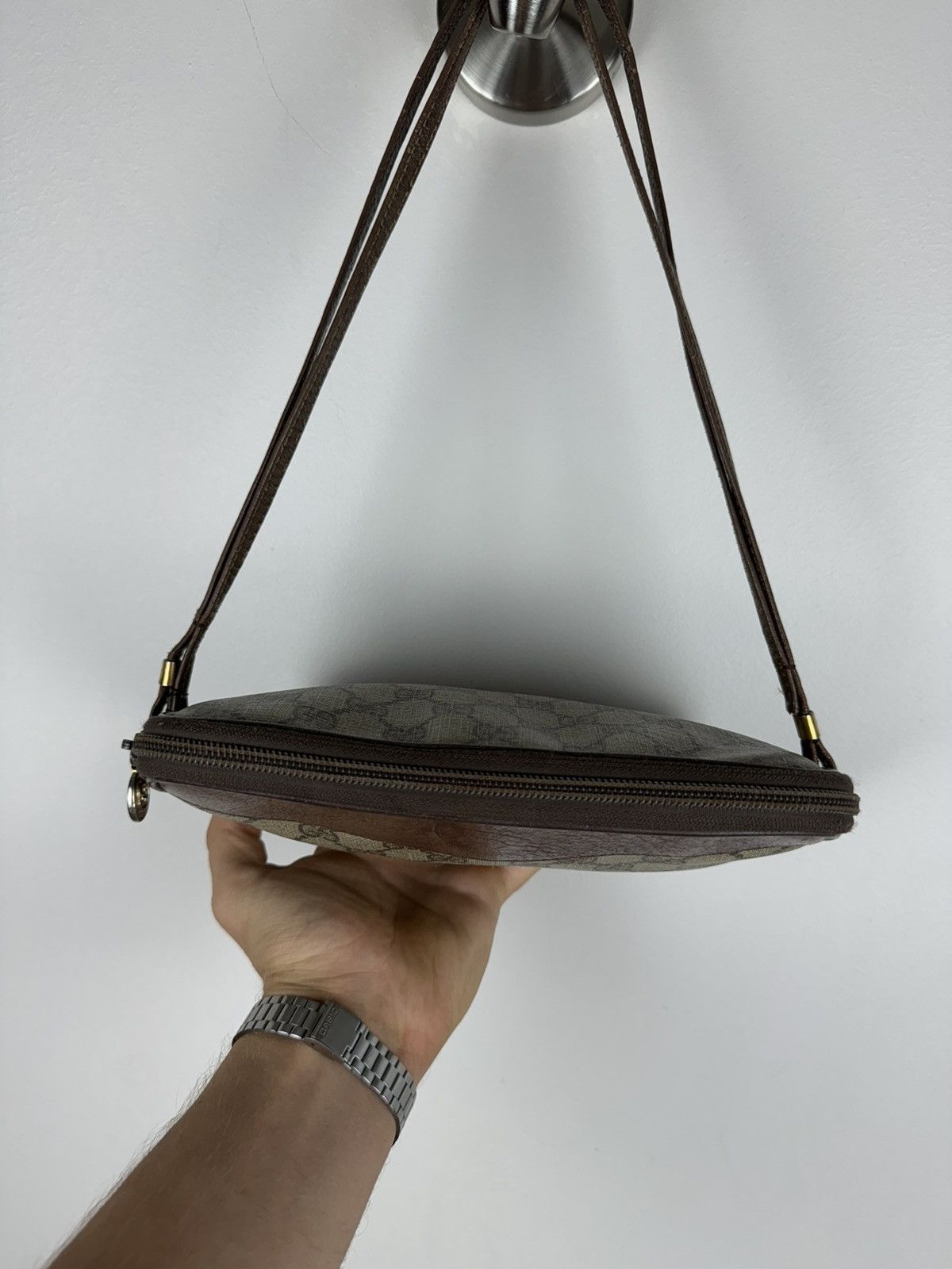 Gucci Vintage leather hand bag Gucci original luxury rare item Size ONE SIZE - 5 Thumbnail