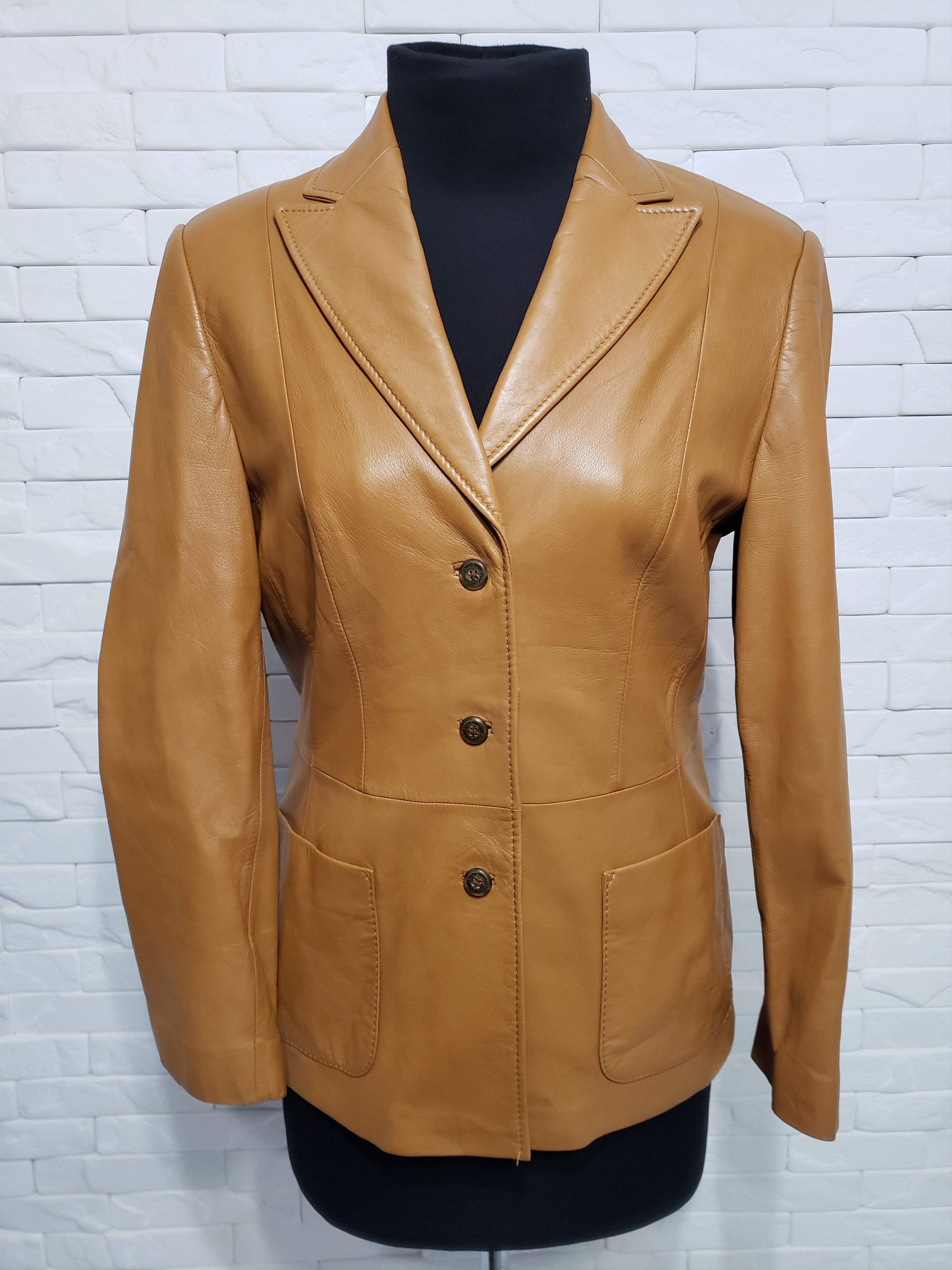 Genuine Leather Stylish brown leather jacket for women. Size M / US 6-8 / IT 42-44 - 2 Thumbnail