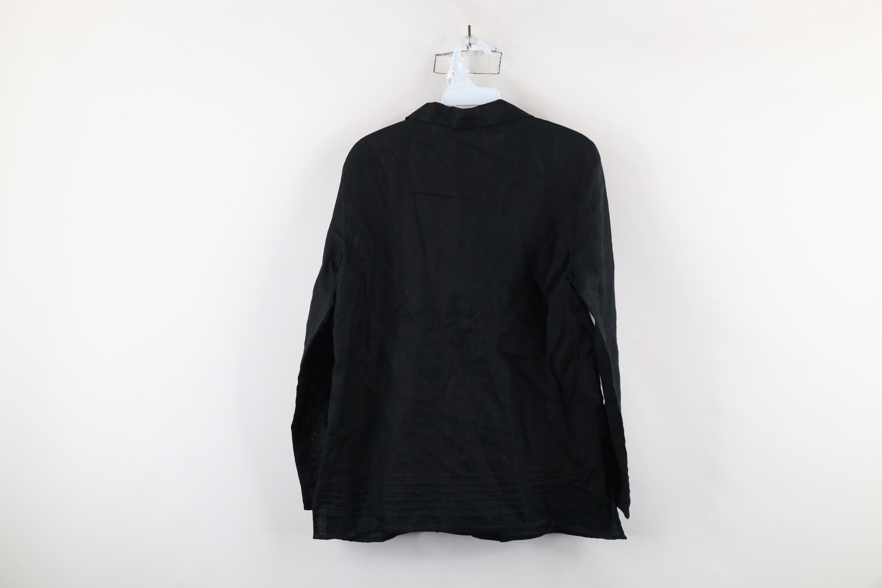 Vintage Edward Distressed Irish Linen Looped Collar Button Shirt Size S / US 4 / IT 40 - 12 Thumbnail