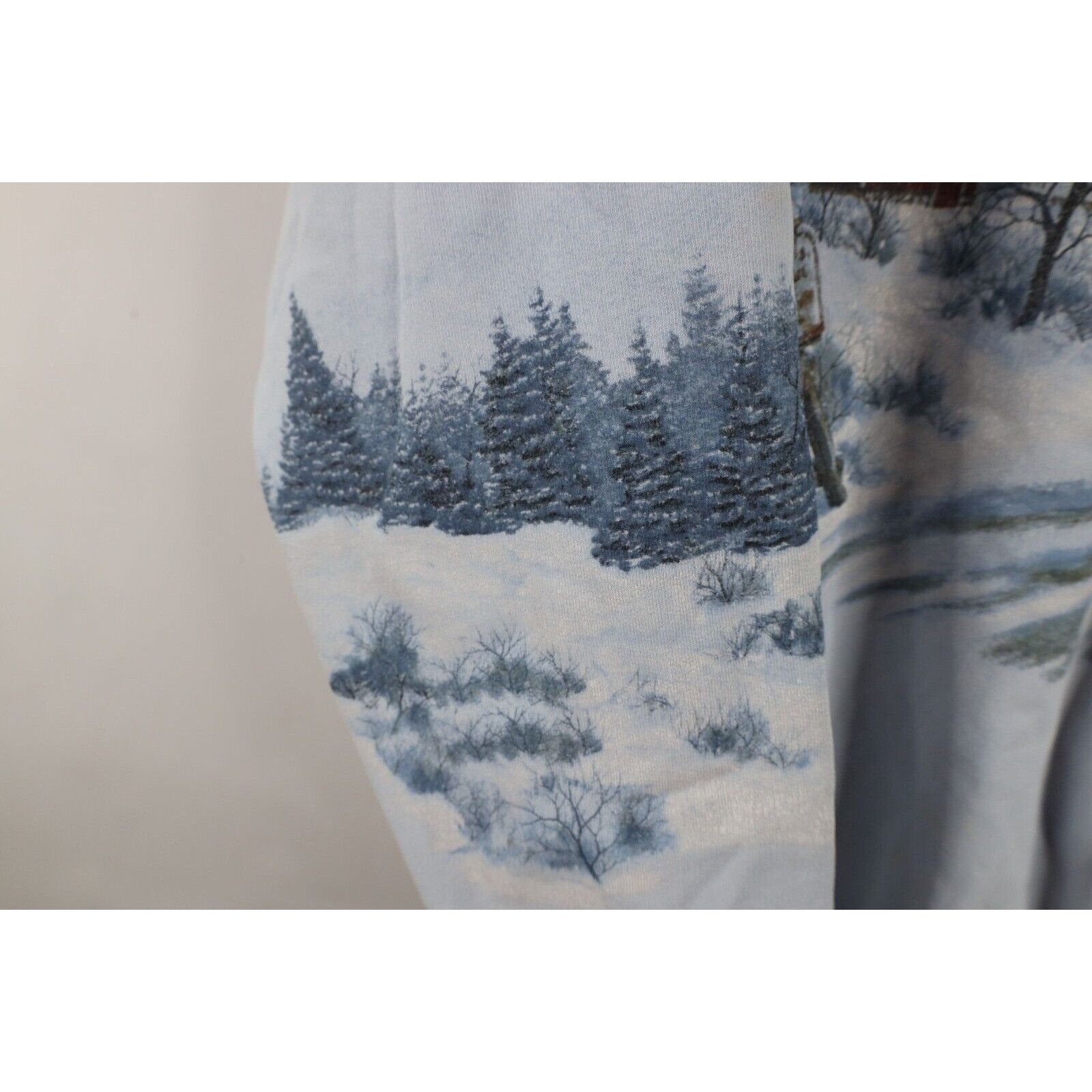 Vintage Vintage 90s Christmas Farmhouse All Over Print Sweatshirt Size L / US 10 / IT 46 - 12 Thumbnail