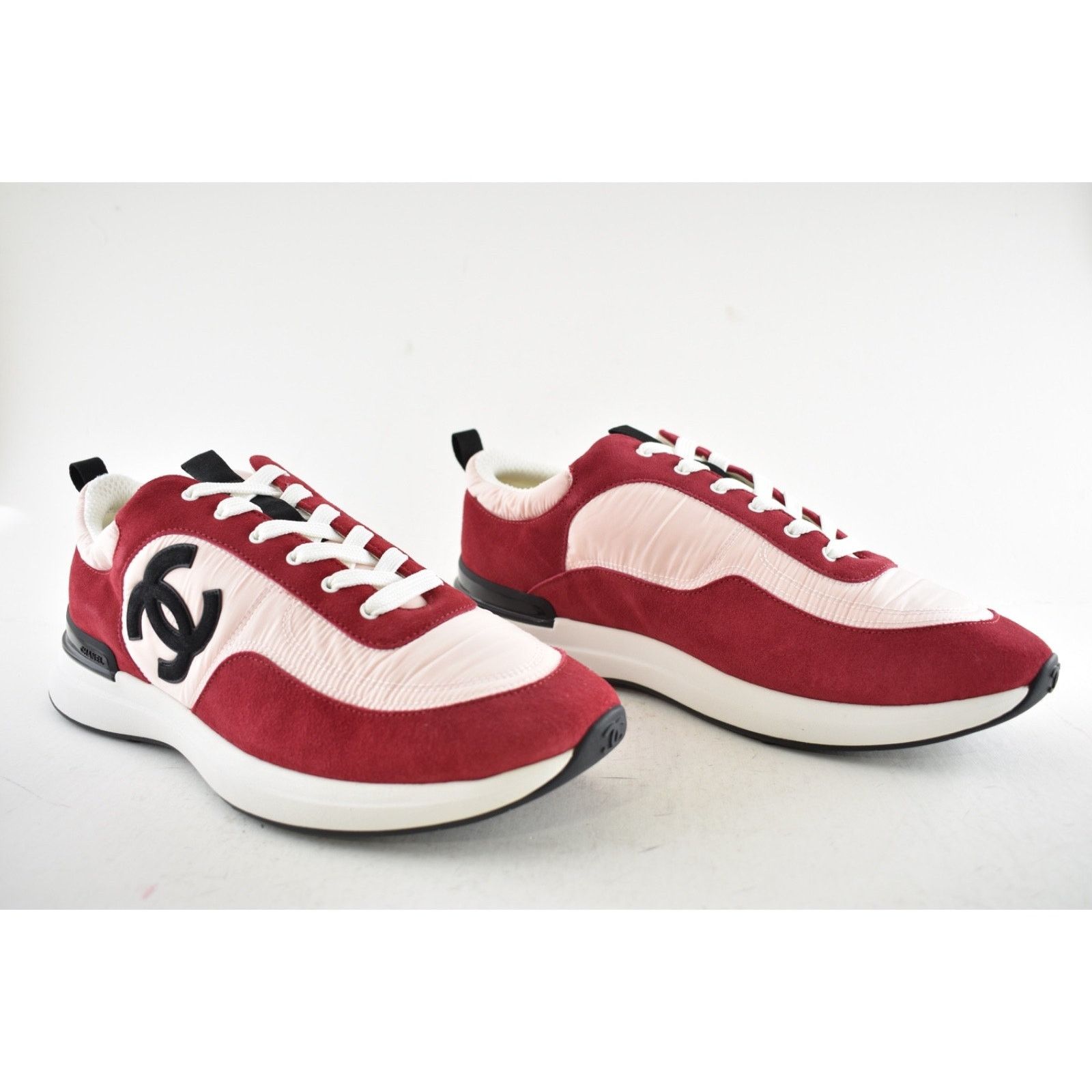 Chanel Chanel 21P Mens Pink Black White CC Logo Low Top Lace Up Size US 11 / EU 44 - 4 Thumbnail