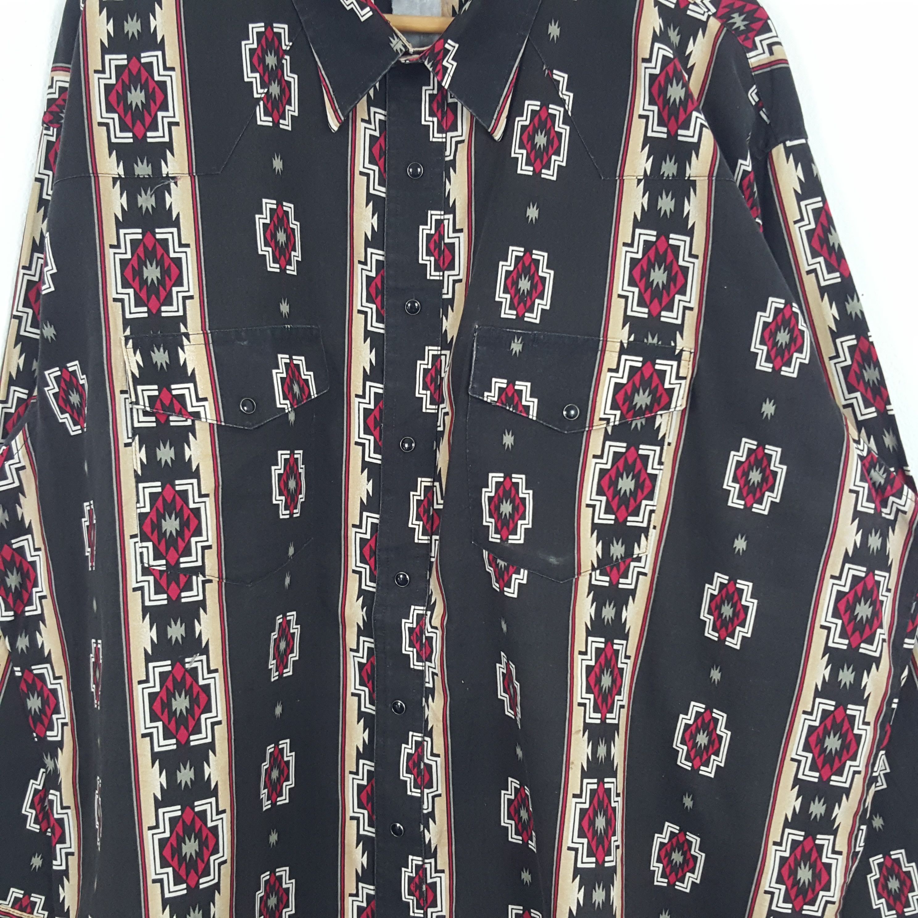 Vintage × Wrangler Vintage Wrangler American Retro Shirt Button Up Size US XXL / EU 58 / 5 - 2 Thumbnail