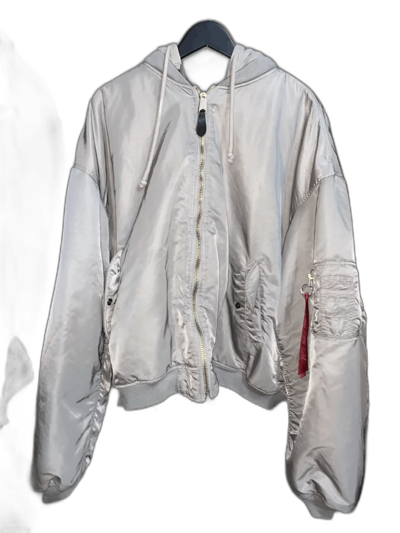 Vetements Vetements Bomber Hooded Cotton Jacket Gray Green Size US XS / EU 42 / 0 - 1 Thumbnail