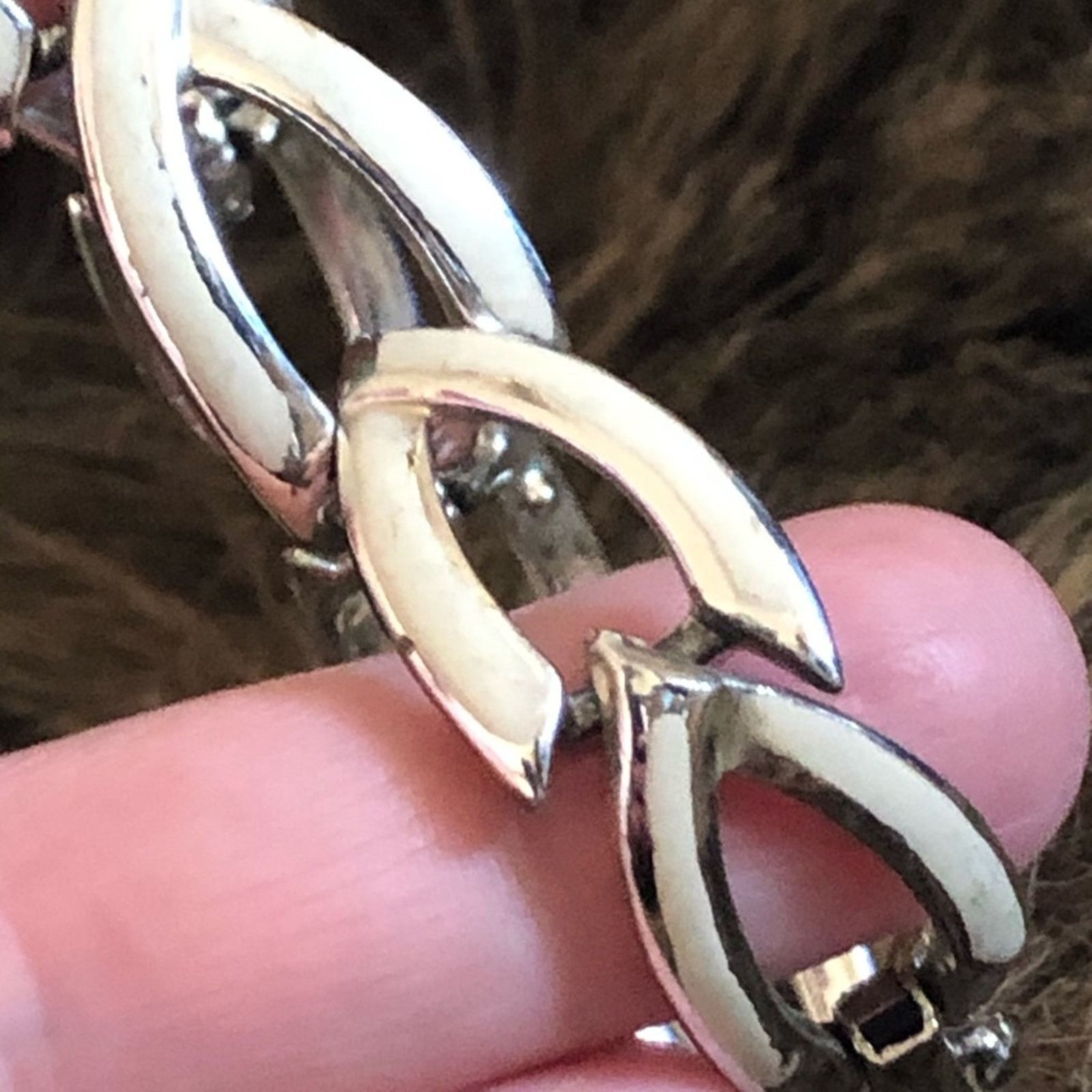 Vintage Vintage 60s Coro enamel silver plate link bracelet Size ONE SIZE - 7 Thumbnail