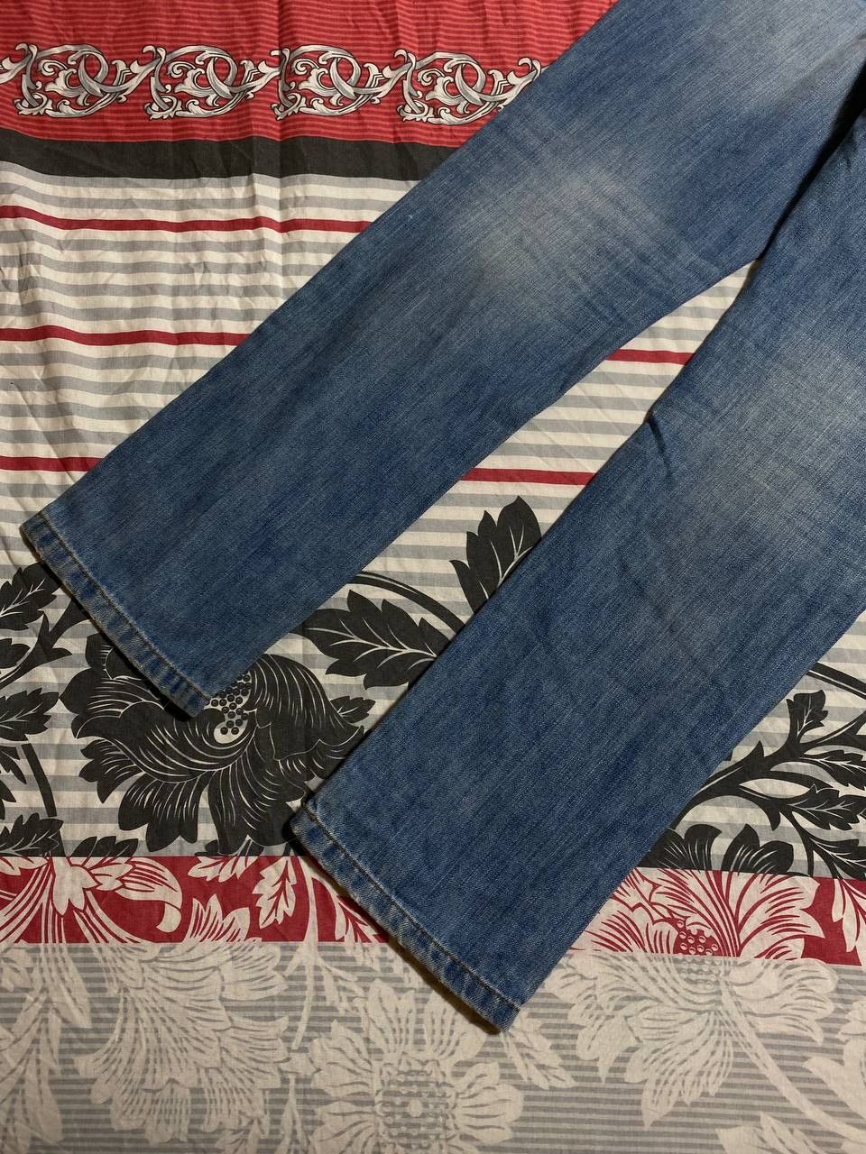 Japanese Brand 💥Vintage Distressed Washed Painted Flared Crash Denim Pants Size US 34 / EU 50 - 14 Thumbnail