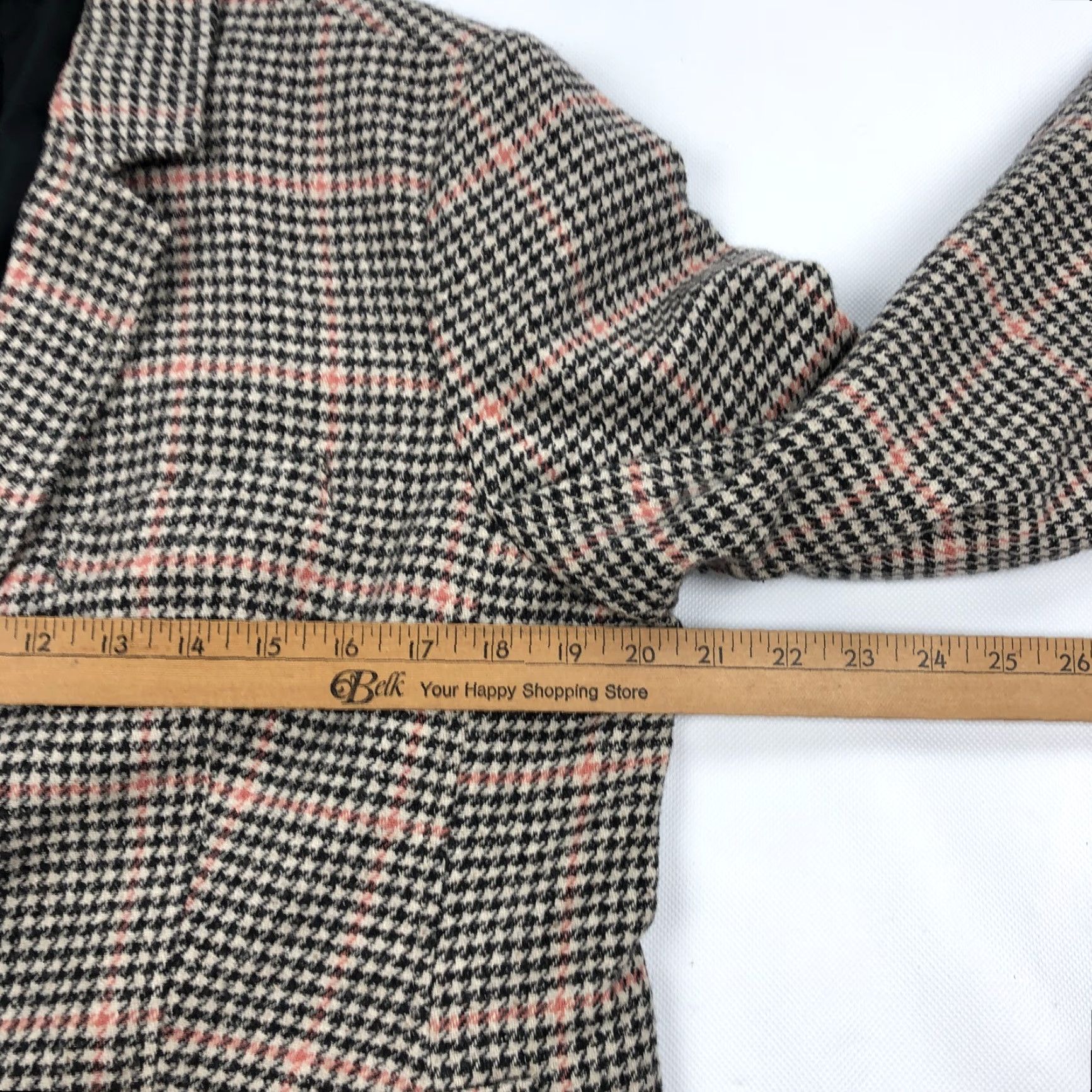 Vintage L.L.Bean Blazer Women’s L Petite Wool Silk Blend Houndstooth Plaid Jacket Size L / US 10 / IT 46 - 6 Thumbnail