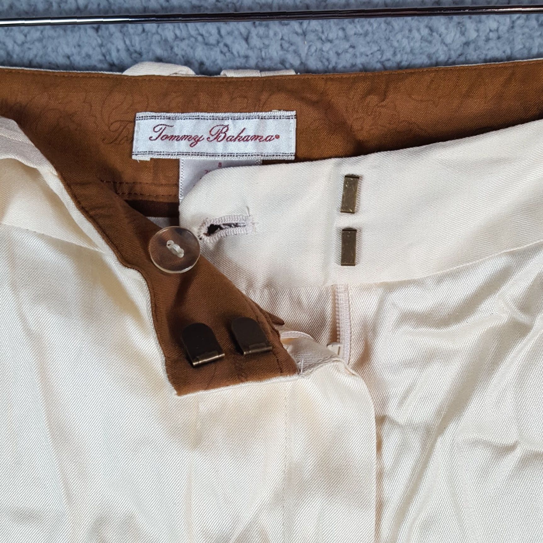 Tommy Bahama VINTAGE Y2K Silk Wide Leg Capris Women's Size 8 Capri Pants 2000s Relaxed Fit Size 24" / US 00 / IT 34 - 4 Thumbnail
