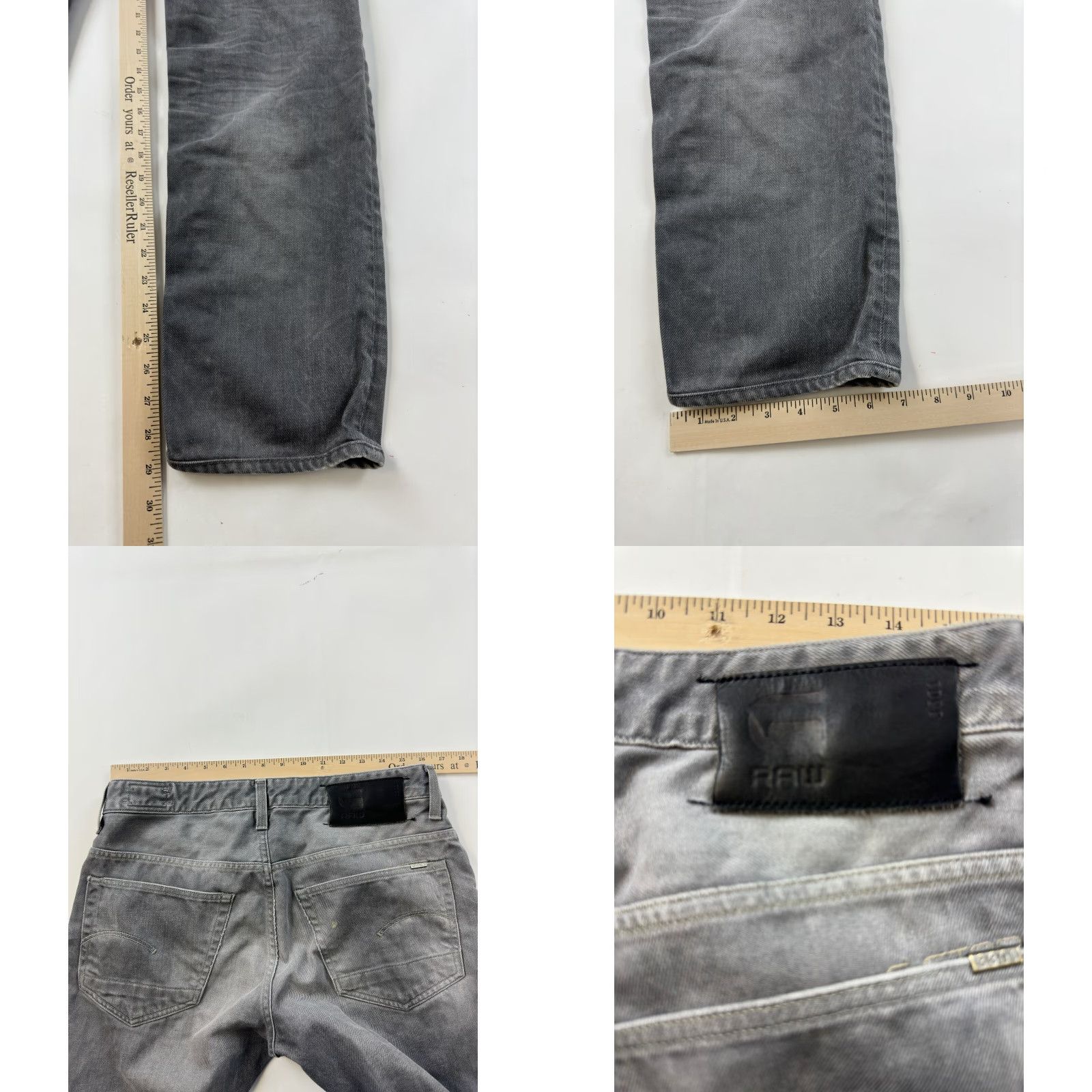 G-Star G-Star Jeans Men 33x29 Gray 3301 Tapered Stretch Cotton Elastane Regular Denim Stars Vintage No Size US 33 - 8 Thumbnail
