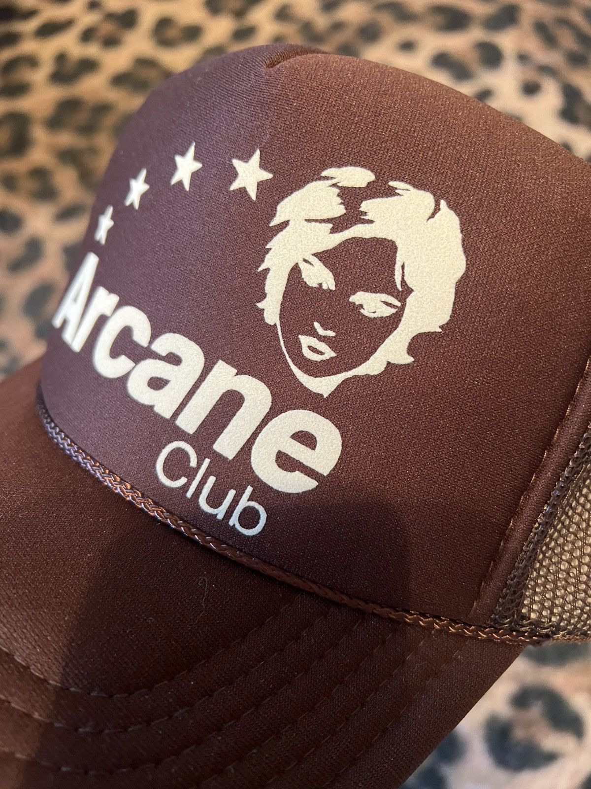 Vintage Arcane Club Trucker Hat Brown Puff Print Size ONE SIZE - 2 Thumbnail