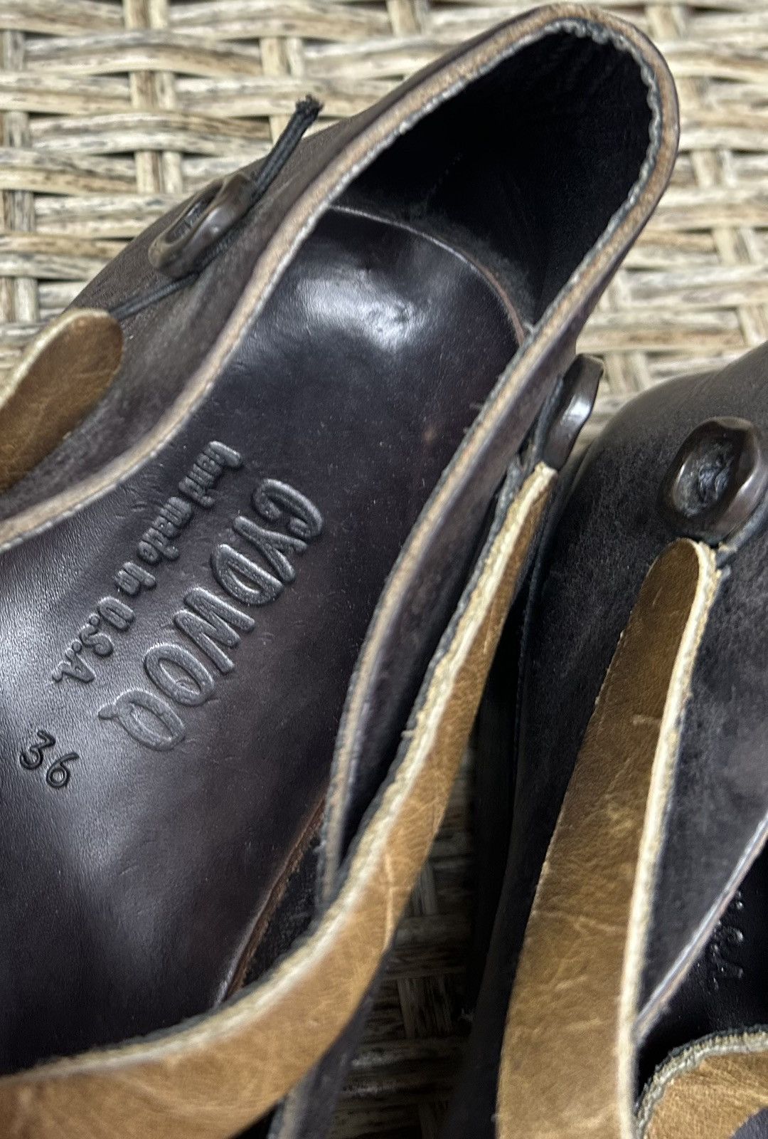 CYDWOQ × Handmade CYDWOQ Pedal Leather Flats Mary Jane Shoes Sz 36 Hand Made Size US 6 / IT 36 - 8 Thumbnail