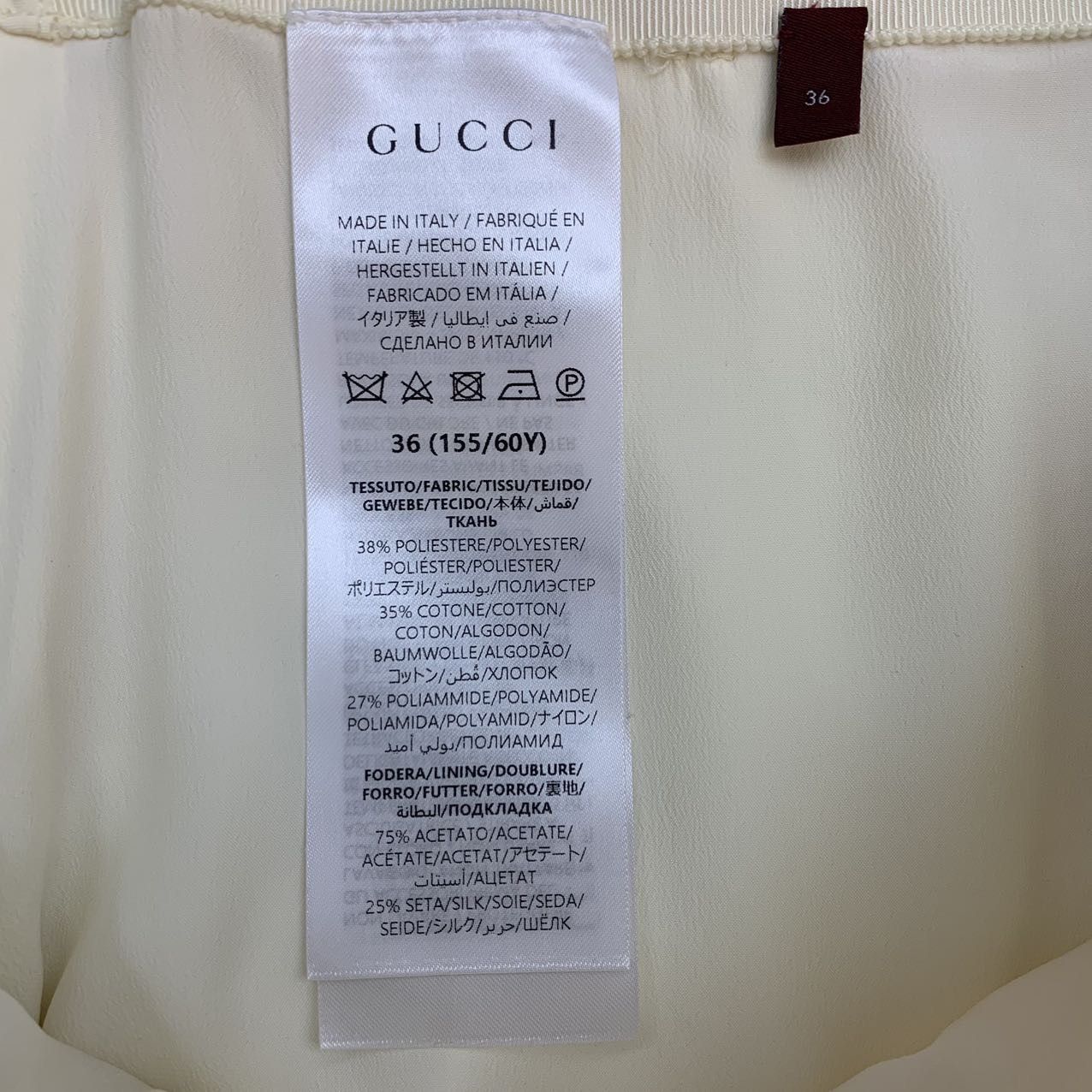 Gucci Gucci Off-white Textured Cotton Casual Mini Skirt K26WX Size 25" / US 0 / IT 36 - 8 Thumbnail