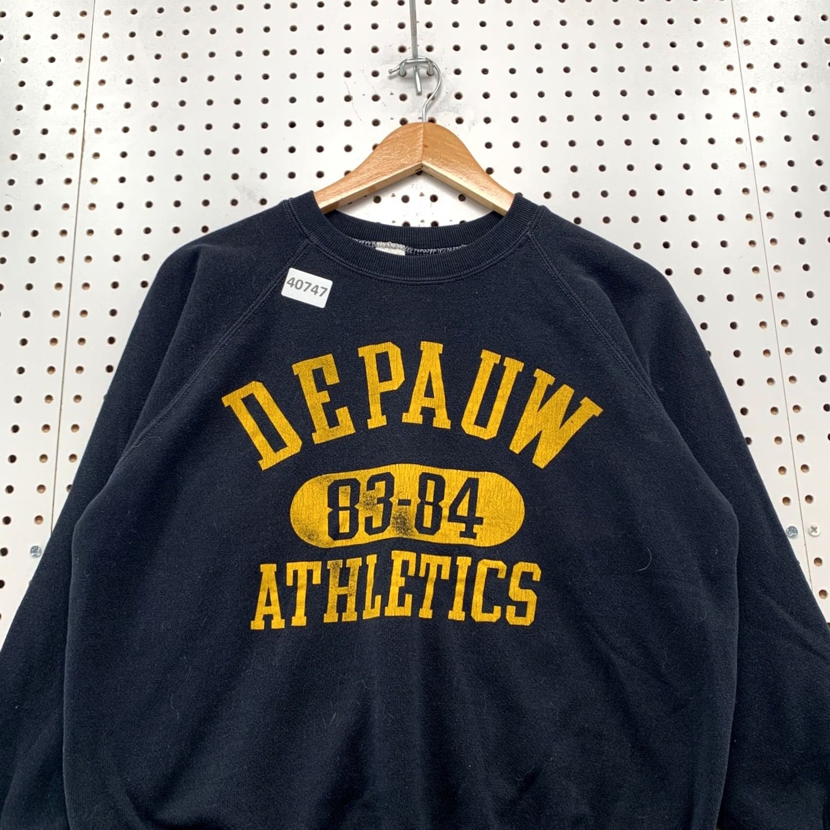 Vintage VINTAGE 70s Depauw Crewneck Sweatshirt Mens M Fits Small Black PIll USA 21x21 Size US S / EU 44-46 / 1 - 4 Thumbnail