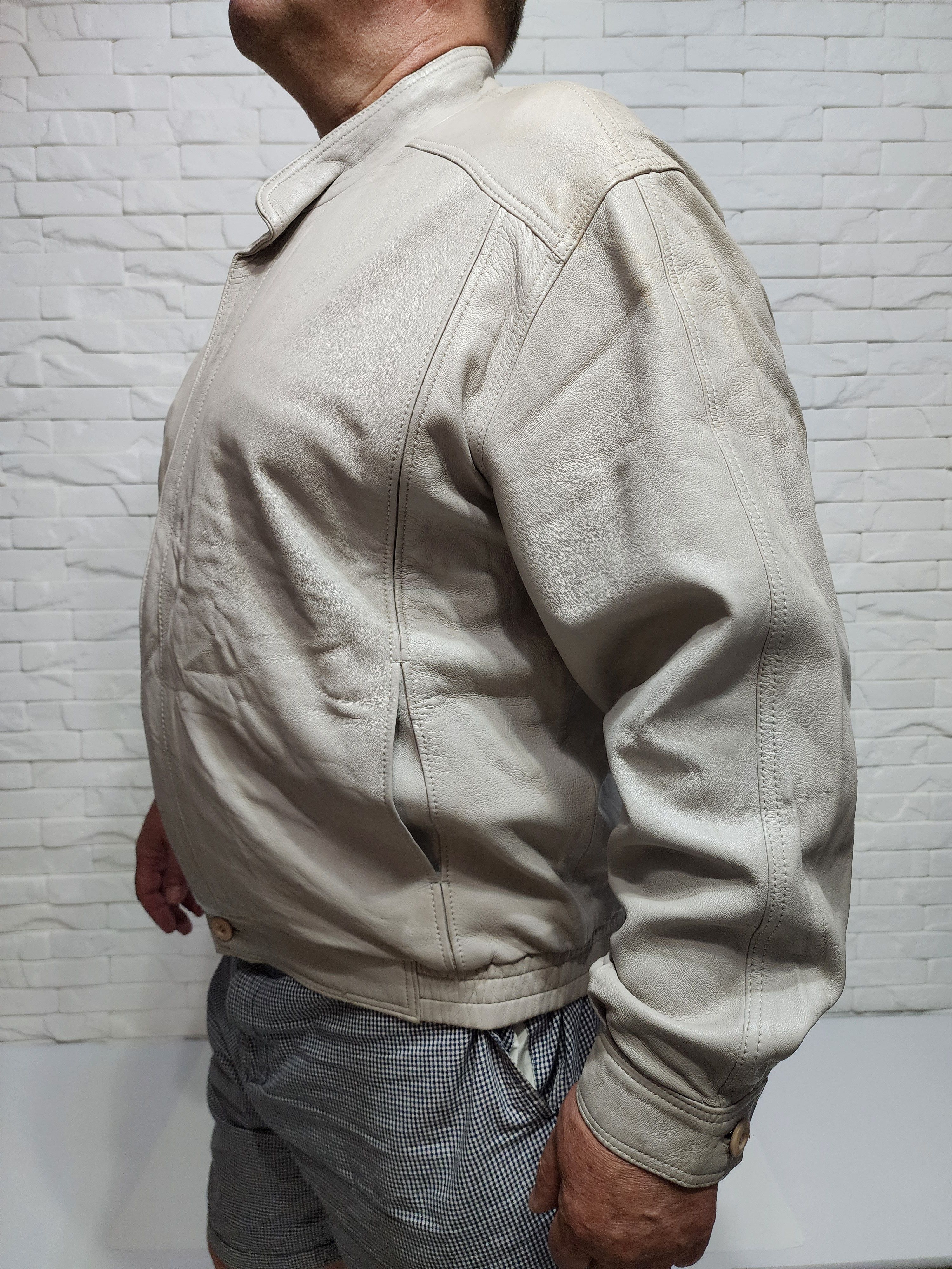 Genuine Leather Men's leather jacket in gray Size US L / EU 52-54 / 3 - 2 Thumbnail