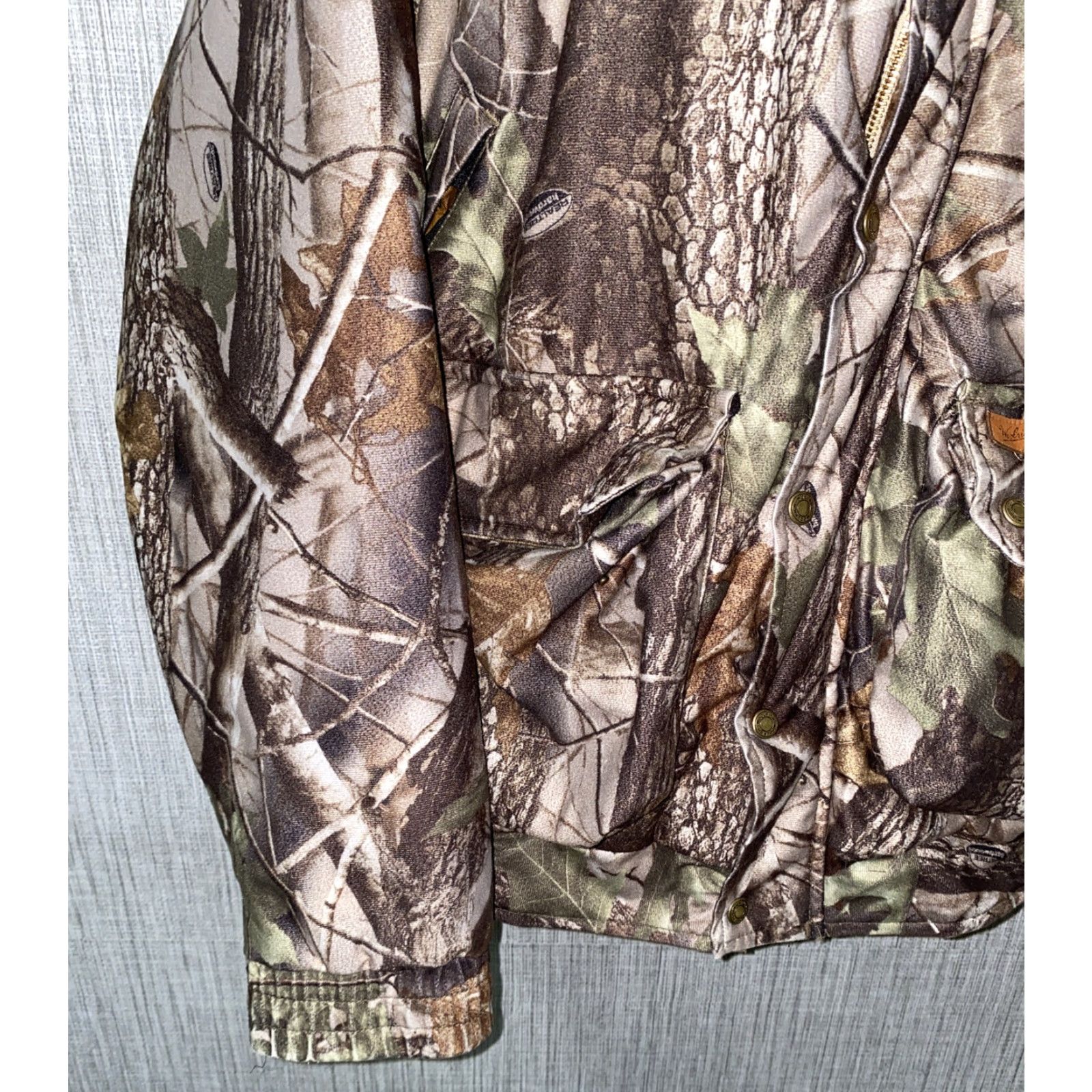 Vintage Woolrich Mens Green/Brown Camouflage Full Zip Hooded Jacket 30 In Armpit Regular 2XL Brown Size US XXL / EU 58 / 5 - 4 Thumbnail