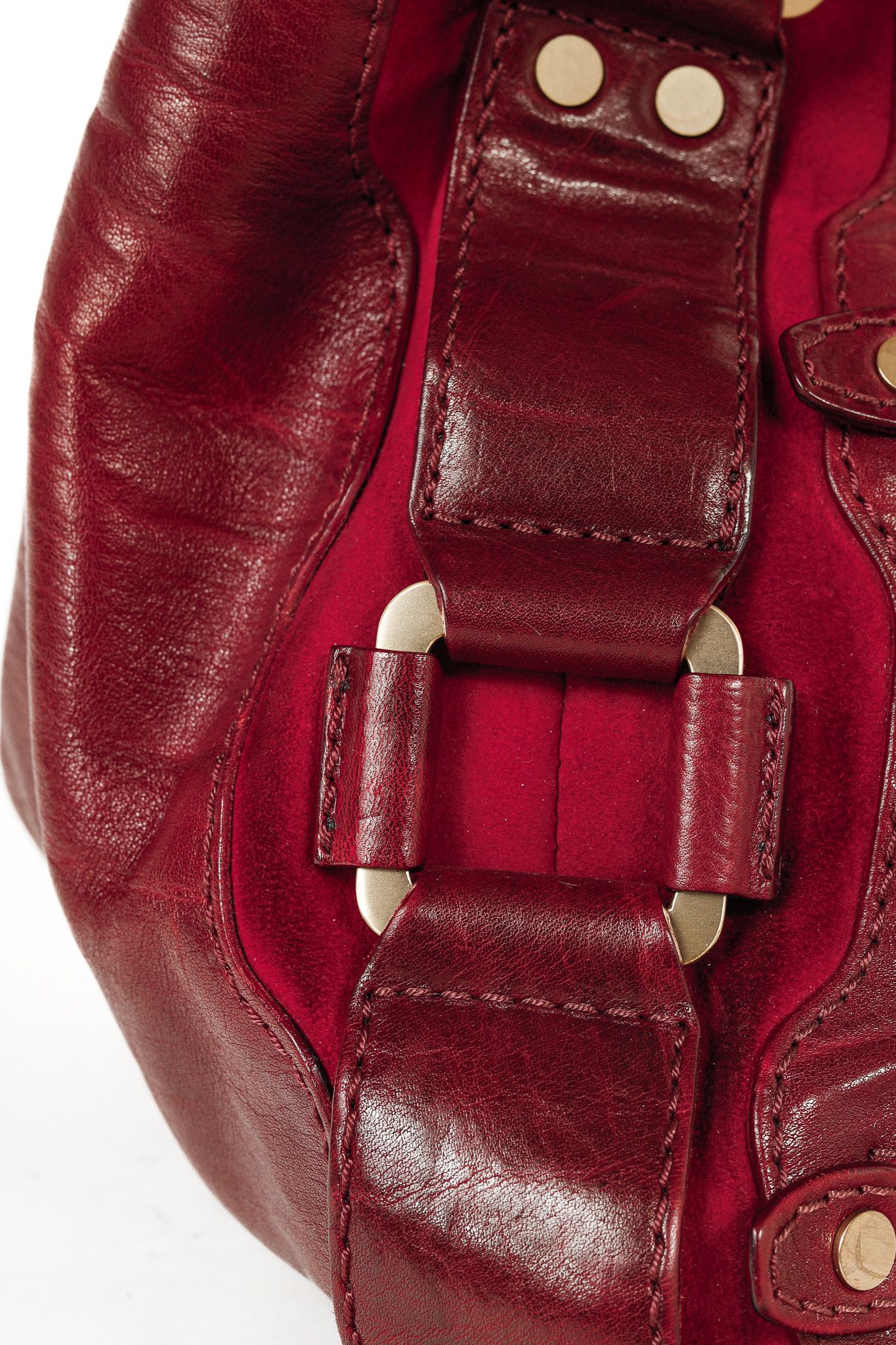 Jimmy Choo Jimmy Choo Mahala Red Slouchy Leather & Suede Shoulder Bag Size ONE SIZE - 8 Thumbnail