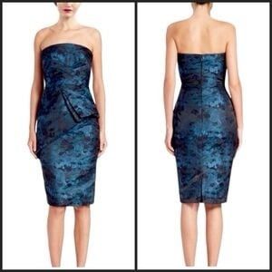 Other Pamella Roland Womens Strapless Floral Tiered Pleated Midi Size L / US 10 / IT 46 - 1 Thumbnail