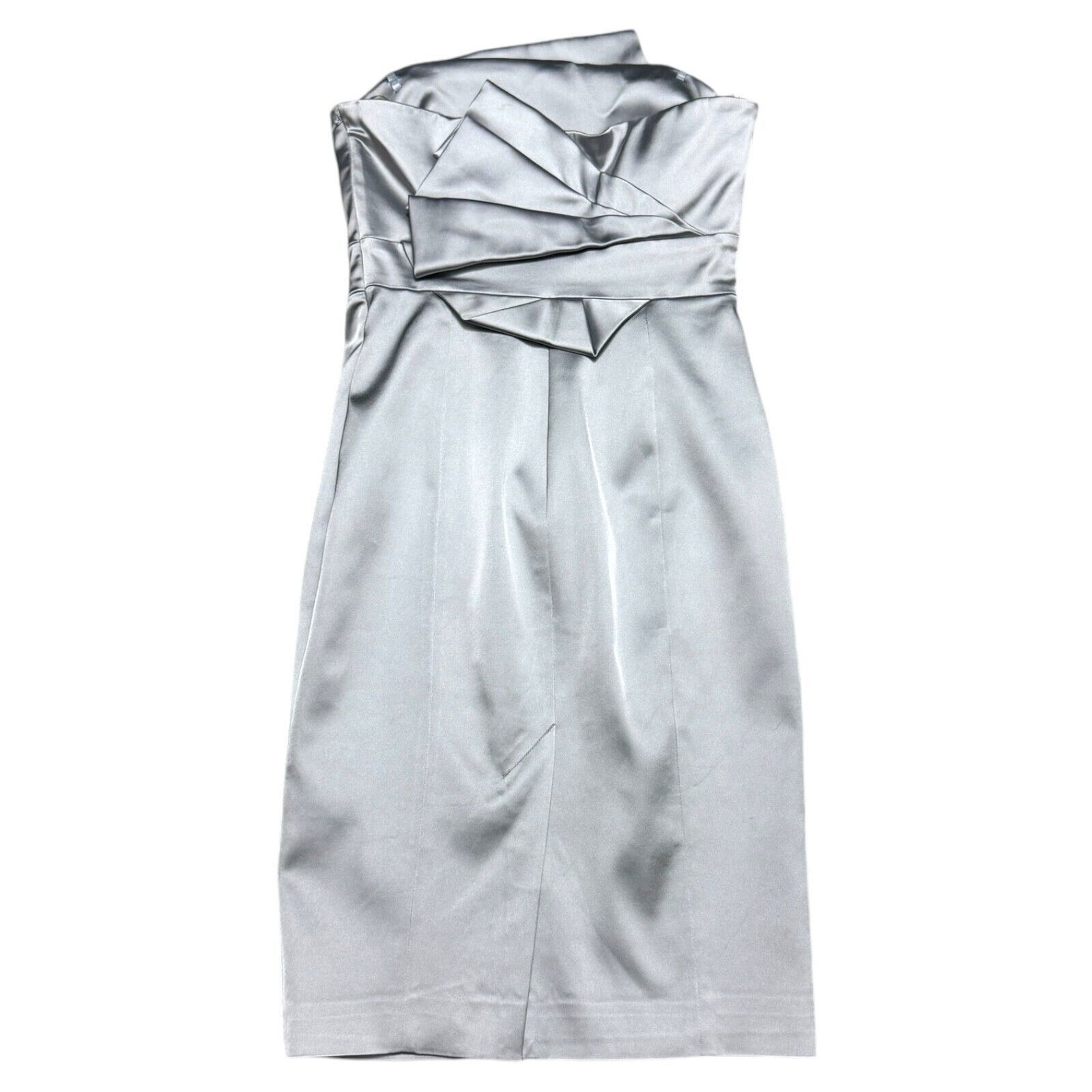 Karen Millen STUNNING Karen Millen Shiny Silver Sleeveless Mini Dress Size M / US 6-8 / IT 42-44 - 2 Thumbnail