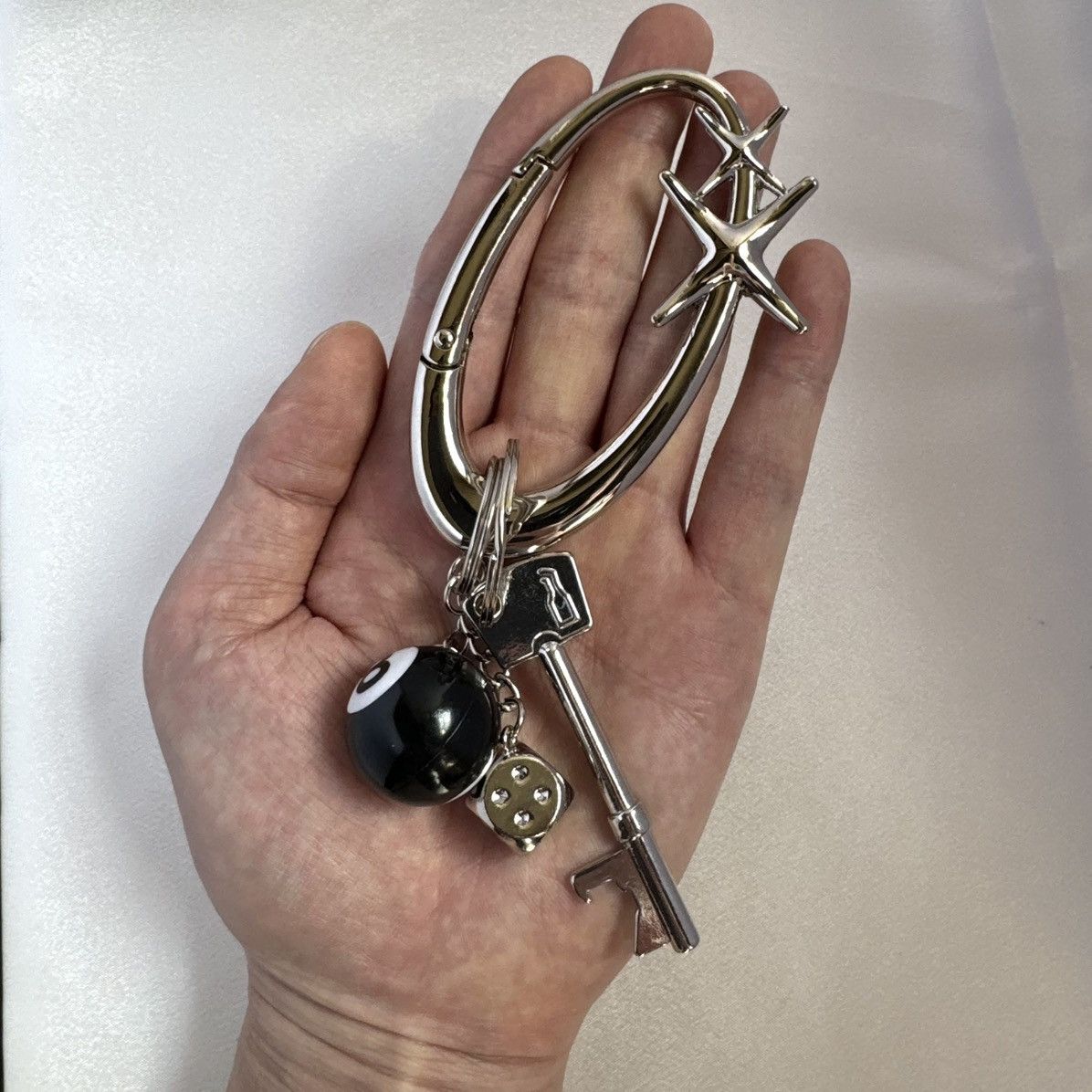 Other 8 Ball Keychain Key Ring Car Key Pants Chain for Men Women Size ONE SIZE - 7 Thumbnail
