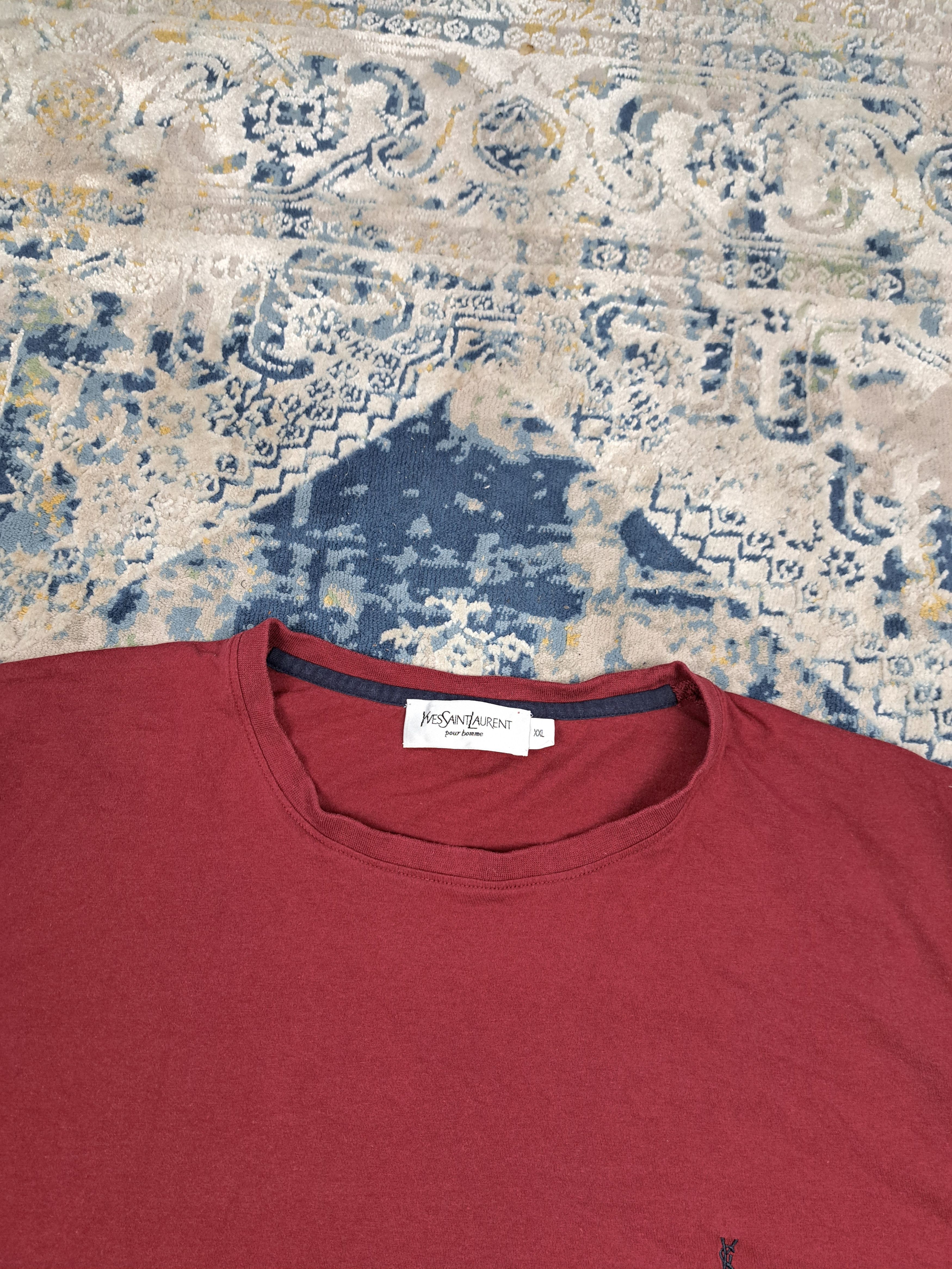 Yves Saint Laurent Vintage 90s YSL Pour Homme Small Logo Tee Designer Size US XL / EU 56 / 4 - 2 Thumbnail