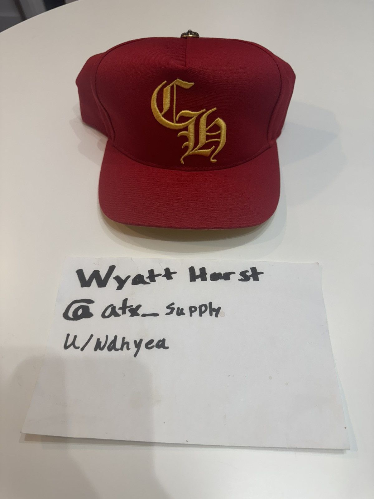 Chrome Hearts Chrome Hearts “CH” 5 Panel Hat Red/Yellow Size ONE SIZE - 1 Thumbnail