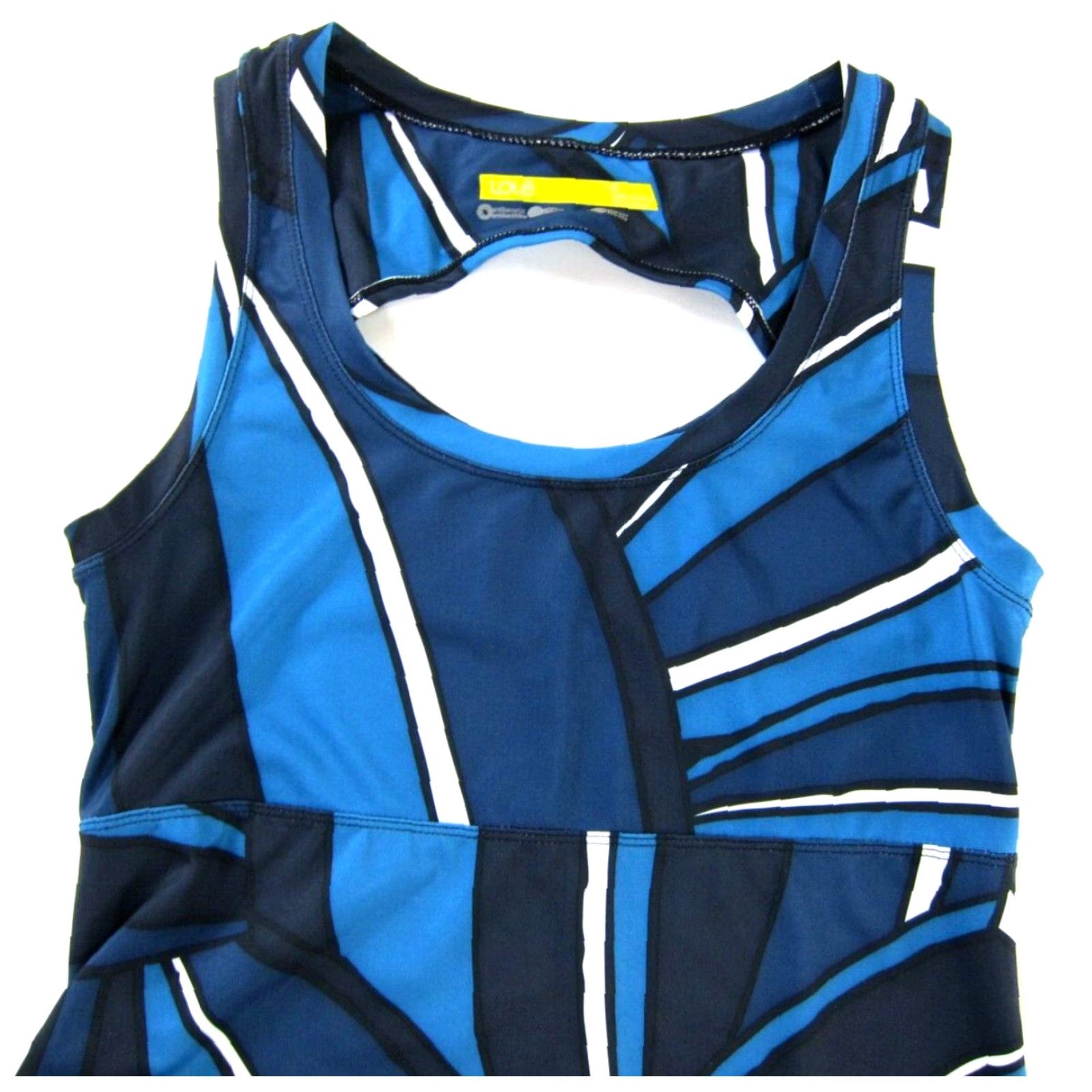 Vintage VINTAGE LOLE Blue White Abstract Stretch Sleeveless Open Back Midi Tank Dress Small Size S / US 4 / IT 40 - 4 Thumbnail