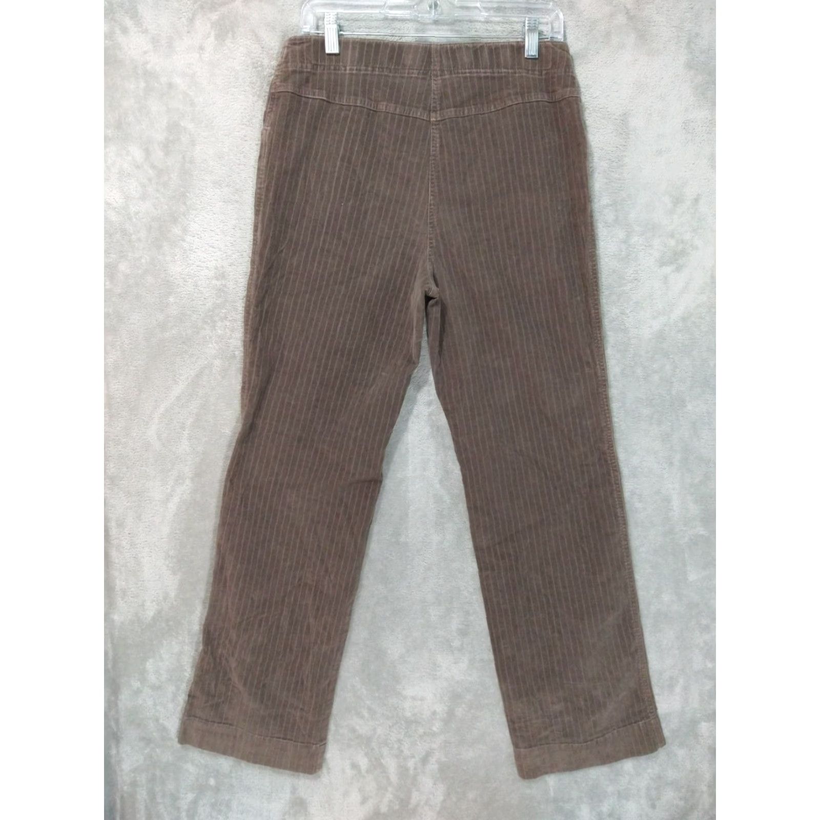 J. Jill J. Jill Women's Pants Size 10 Brown Striped Corduroy Mid Rise Flat Front Stretch Chino Casual Size 32" / US 10 / IT 46 - 2 Thumbnail
