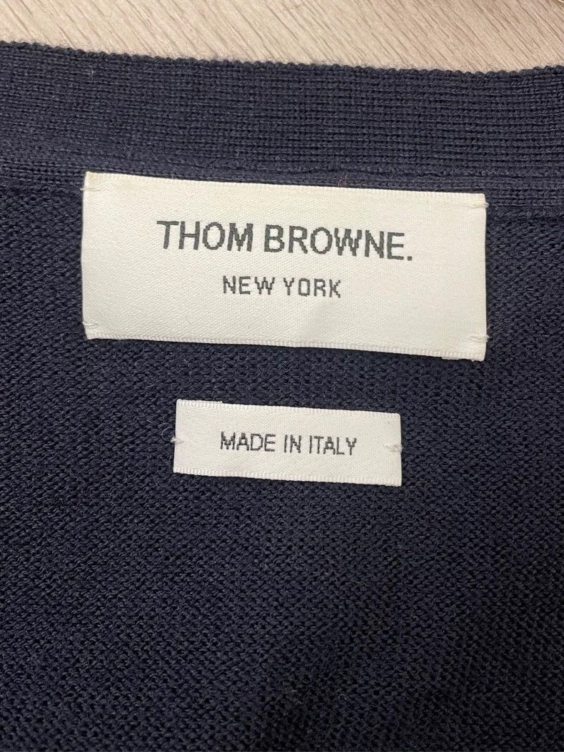 Thom Browne Thom browne Dark blue back duck four-striped wool cardigan Size US S / EU 44-46 / 1 - 5 Thumbnail