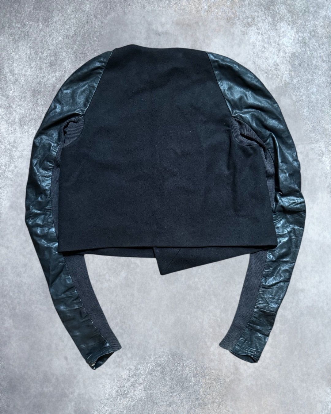 Rick Owens RICK OWENS Leather & Wool Cropped Jacket Size US S / EU 44-46 / 1 - 2 Thumbnail