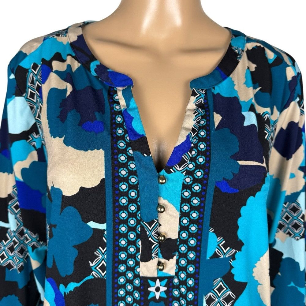 Other Dana Buchman Long Sleeve Split Neck Top Size XXL Size XXL / US 16-18 / IT 52-54 - 4 Thumbnail