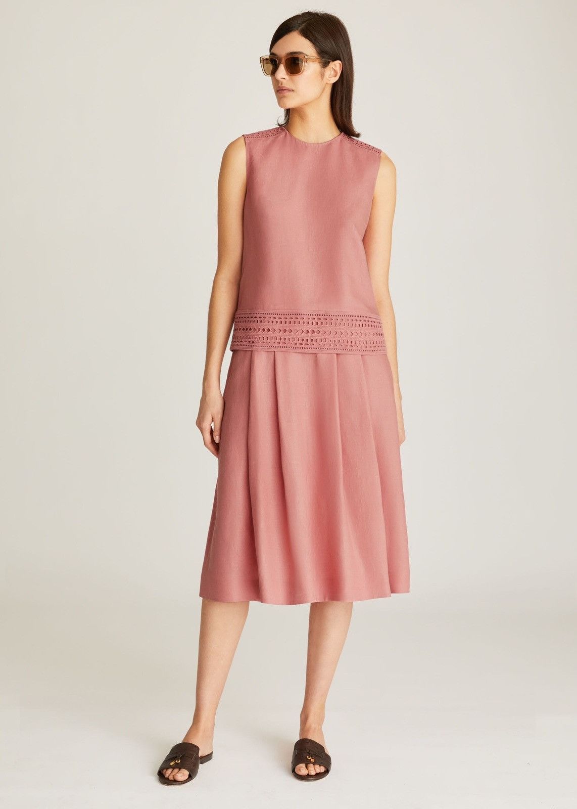 Loro Piana o1srvl11e0824 Zaira Sunny Midi Skirt in Dark Pink Size 30" / US 8 / IT 44 - 4 Thumbnail