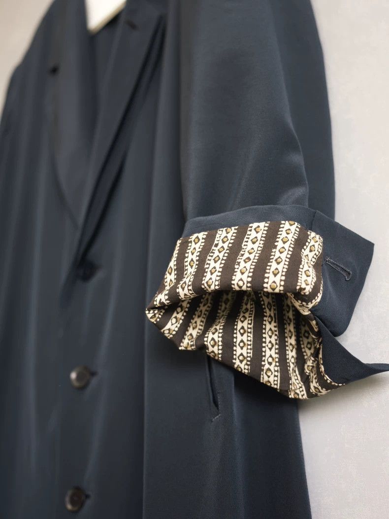 Yohji Yamamoto Yohji Yamamoto 23SS Silk Jacquard Double Collar Coat 2504-N Size US M / EU 48-50 / 2 - 8 Thumbnail