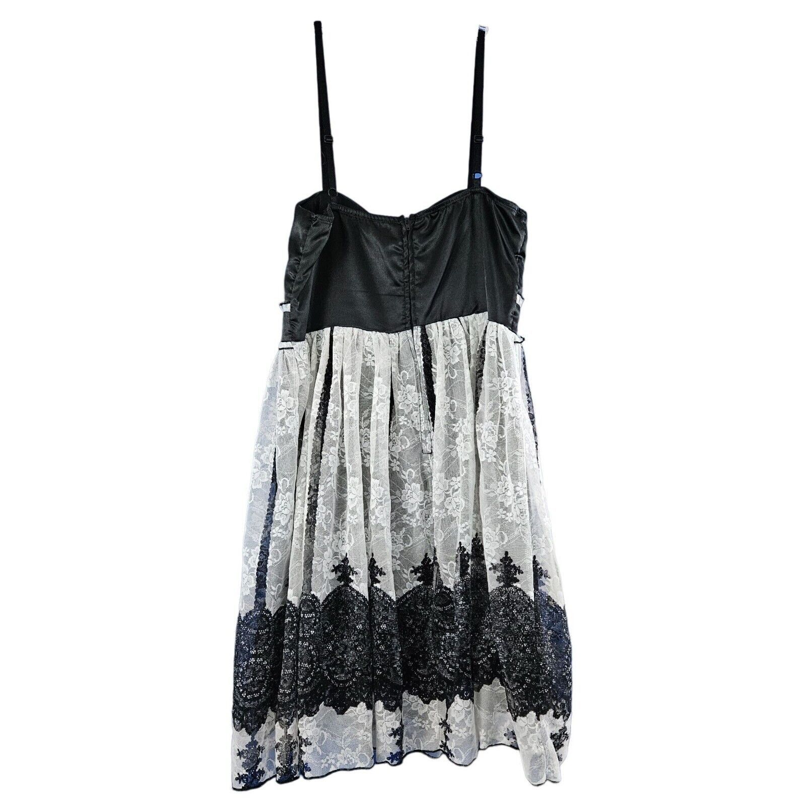 Other EUC Studio Y Sweetheart Babydoll Dress Sz. M Black White Size M / US 6-8 / IT 42-44 - 2 Thumbnail