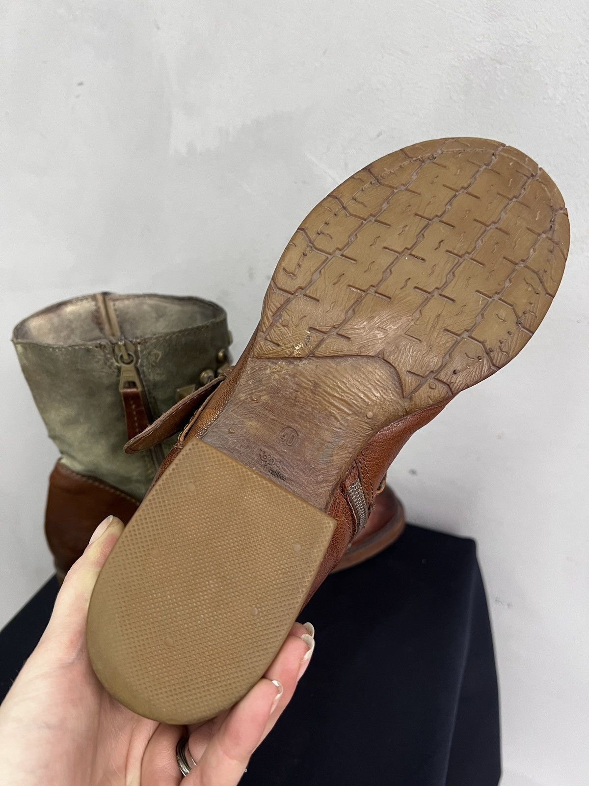Hedi Slimane Studded platform brown boots avant garde vintage A.S. 98 Size US 7.5 / EU 40-41 - 11 Thumbnail