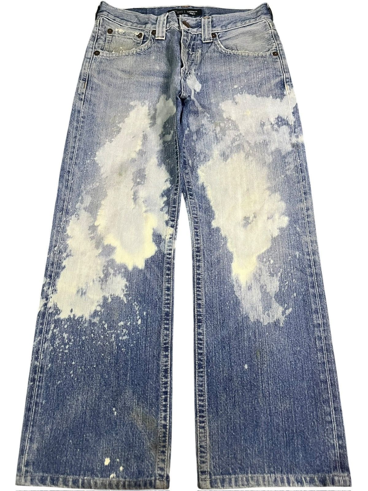 Uniqlo Vintage Uniqlo Bleached Wash Distress Flare Jeans Size US 29 - 1 Thumbnail