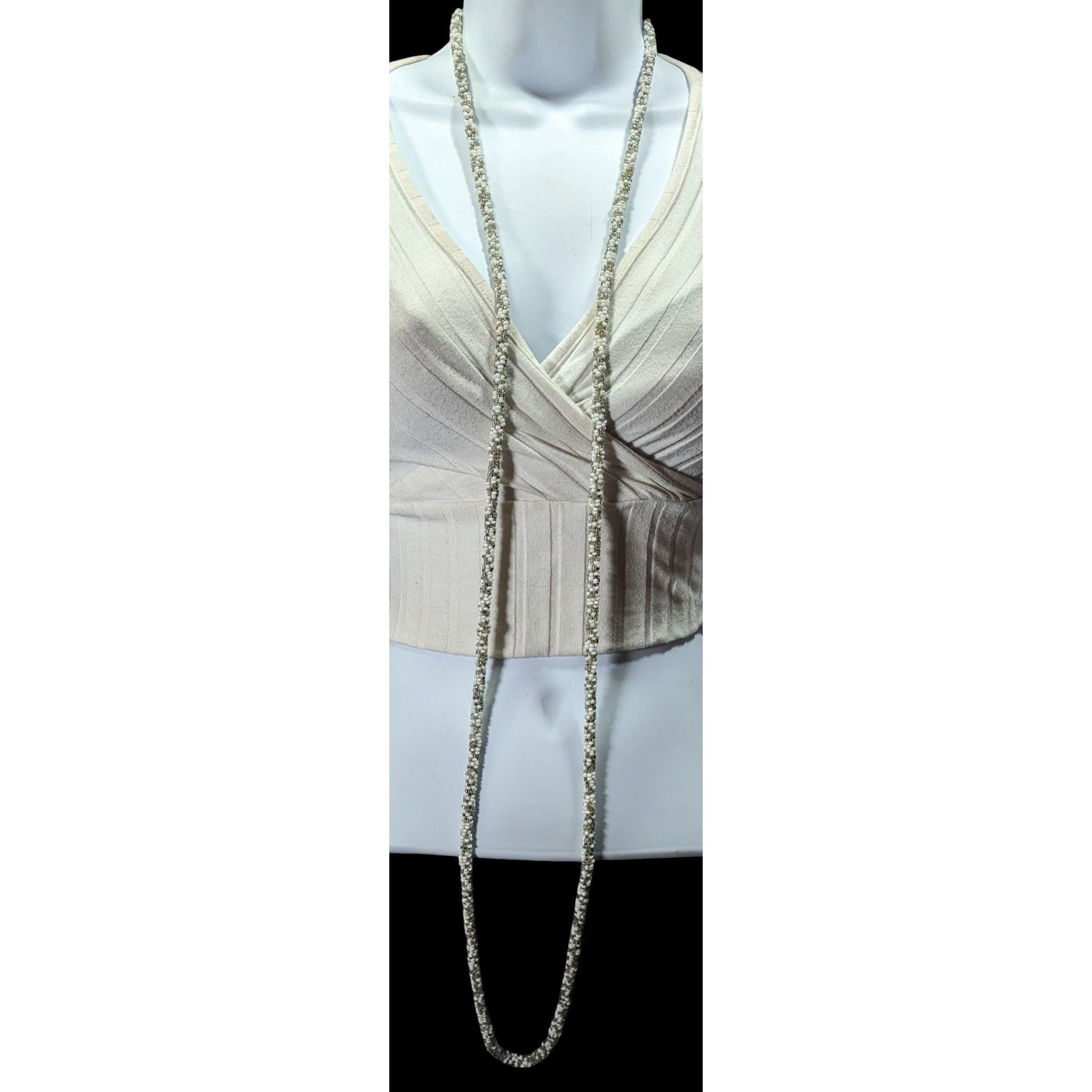 Other Grey And White Glass Beaded Rope Necklace Size ONE SIZE - 5 Thumbnail