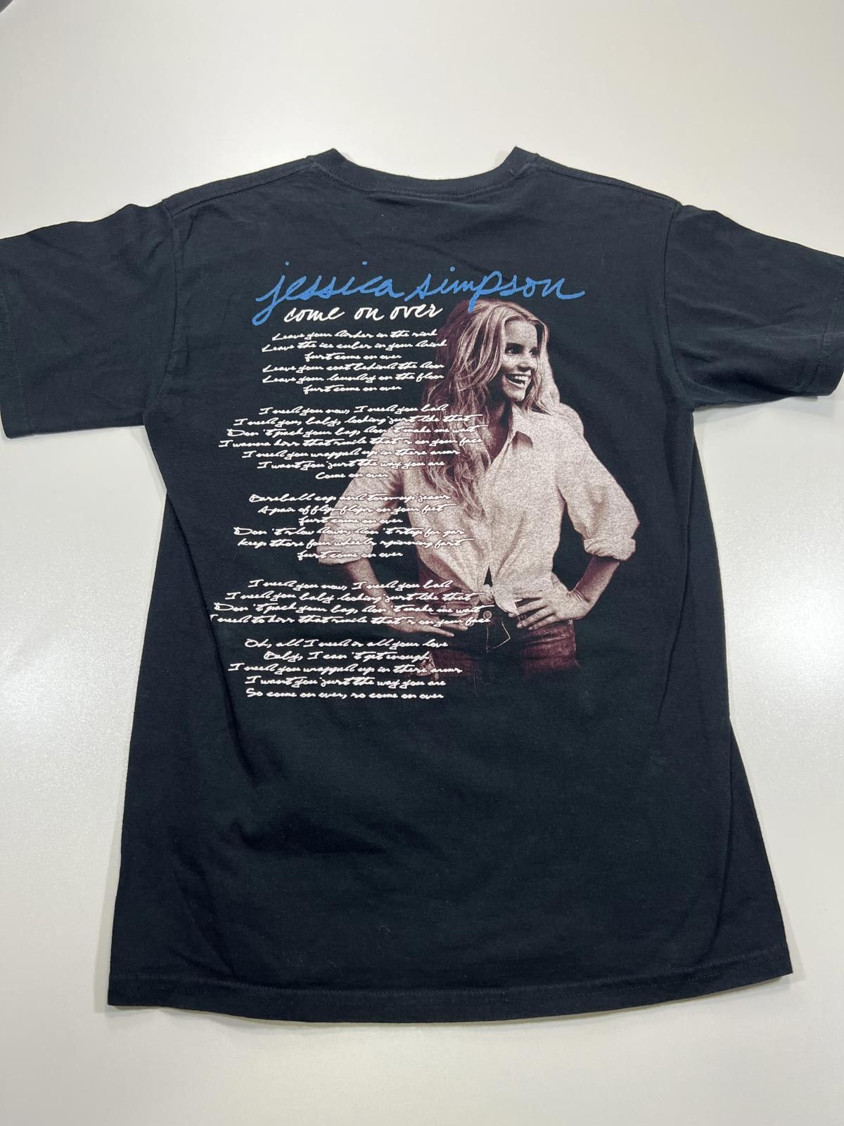 Gildan 2008 Jessica Simpson Come On Over Black Graphic T-Shirt Size S / US 4 / IT 40 - 7 Thumbnail