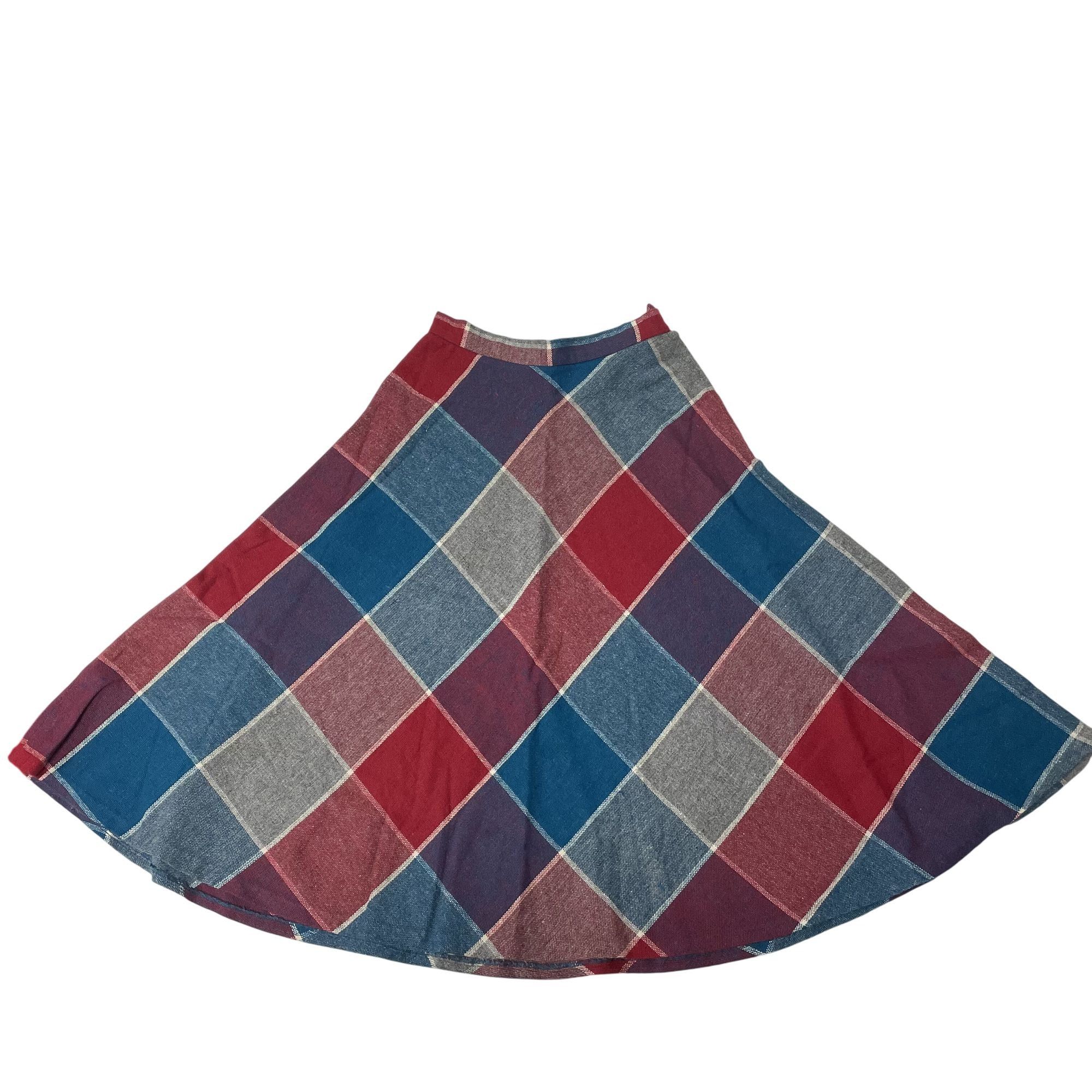 Other Vtg Catalina Sportswear MoD Red Blue PLAID Wool Skirt Size 30" / US 8 / IT 44 - 1 Thumbnail