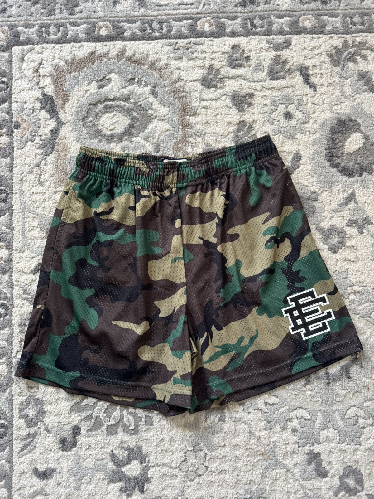 Pre-owned Eric Emanuel Camo Shorts Size X-large In Green