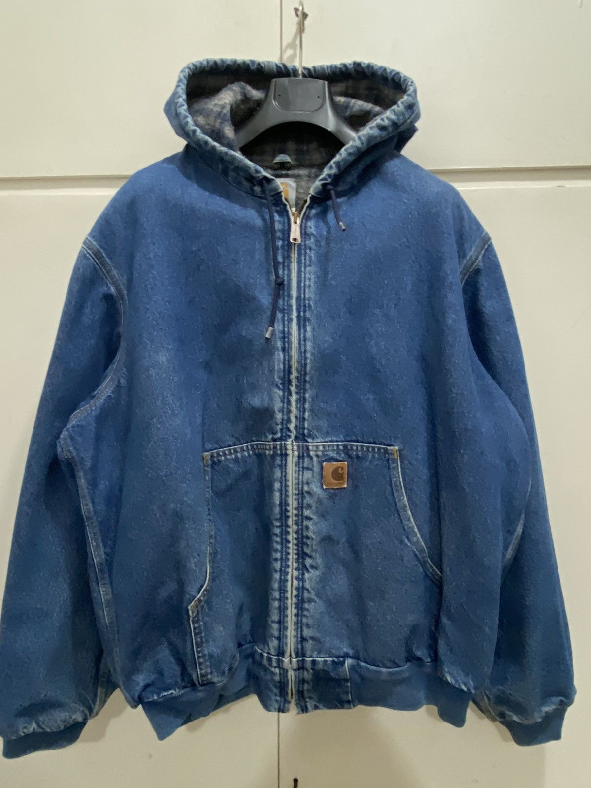 Carhartt Active Jacket J139 DST Carhartt USA blue denim, used. Size US XL / EU 56 / 4 - 2 Thumbnail