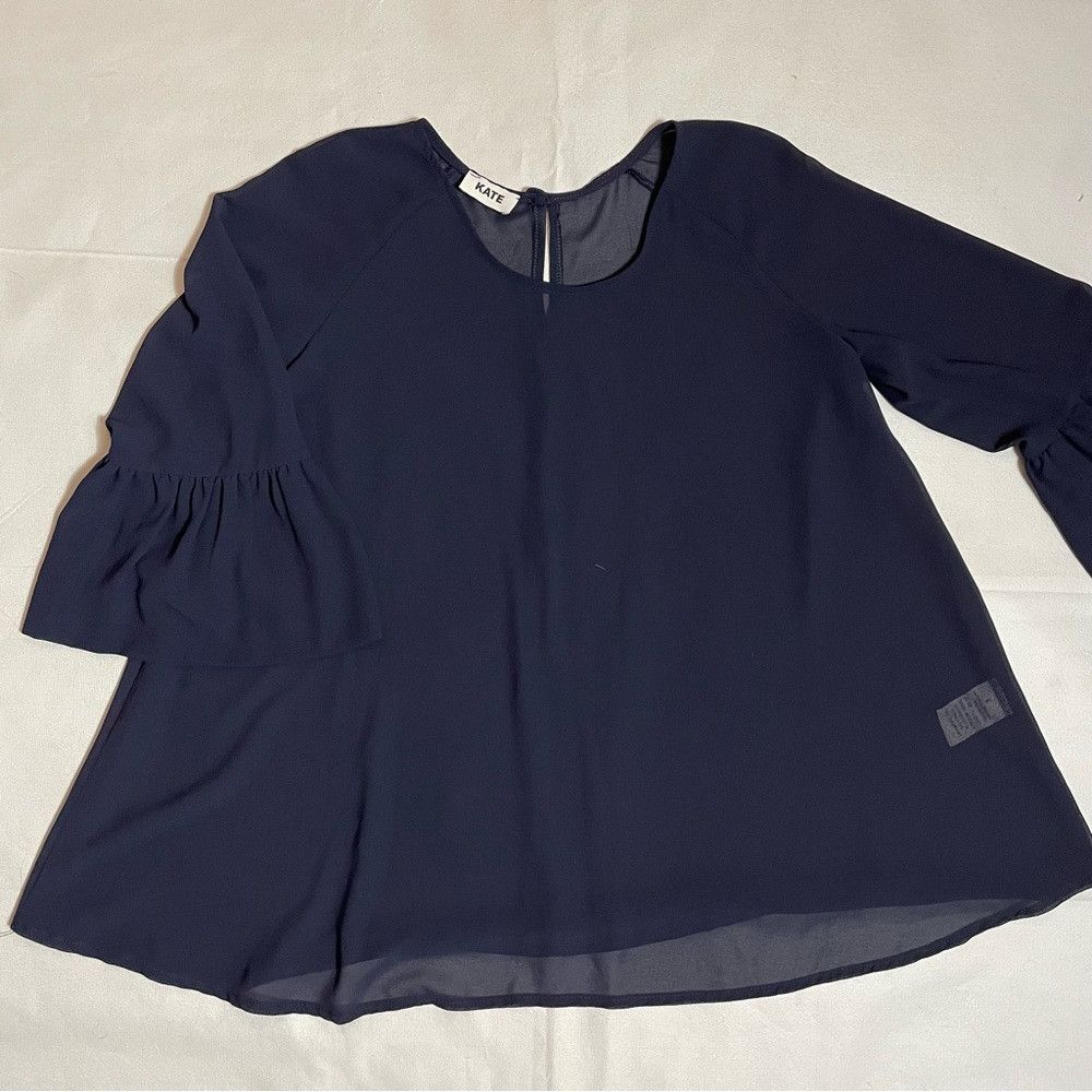 Other Kate Blue Chiffon Bell Sleeve Made in Italy Blouse Size S Size S / US 4 / IT 40 - 7 Thumbnail