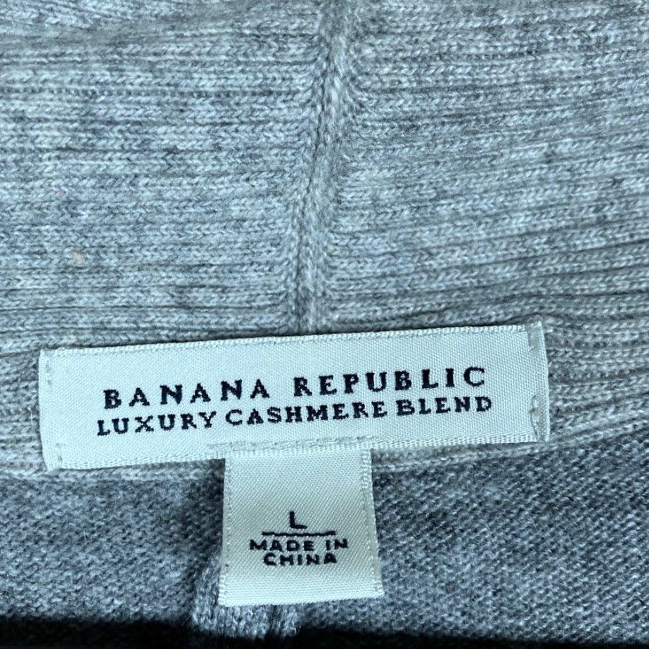 Banana Republic Banana Republic Womens Sweater Gray Pullover V Neck Luxury Cashmere Blend Large Pullover Cardigan? Size L / US 10 / IT 46 - 6 Thumbnail
