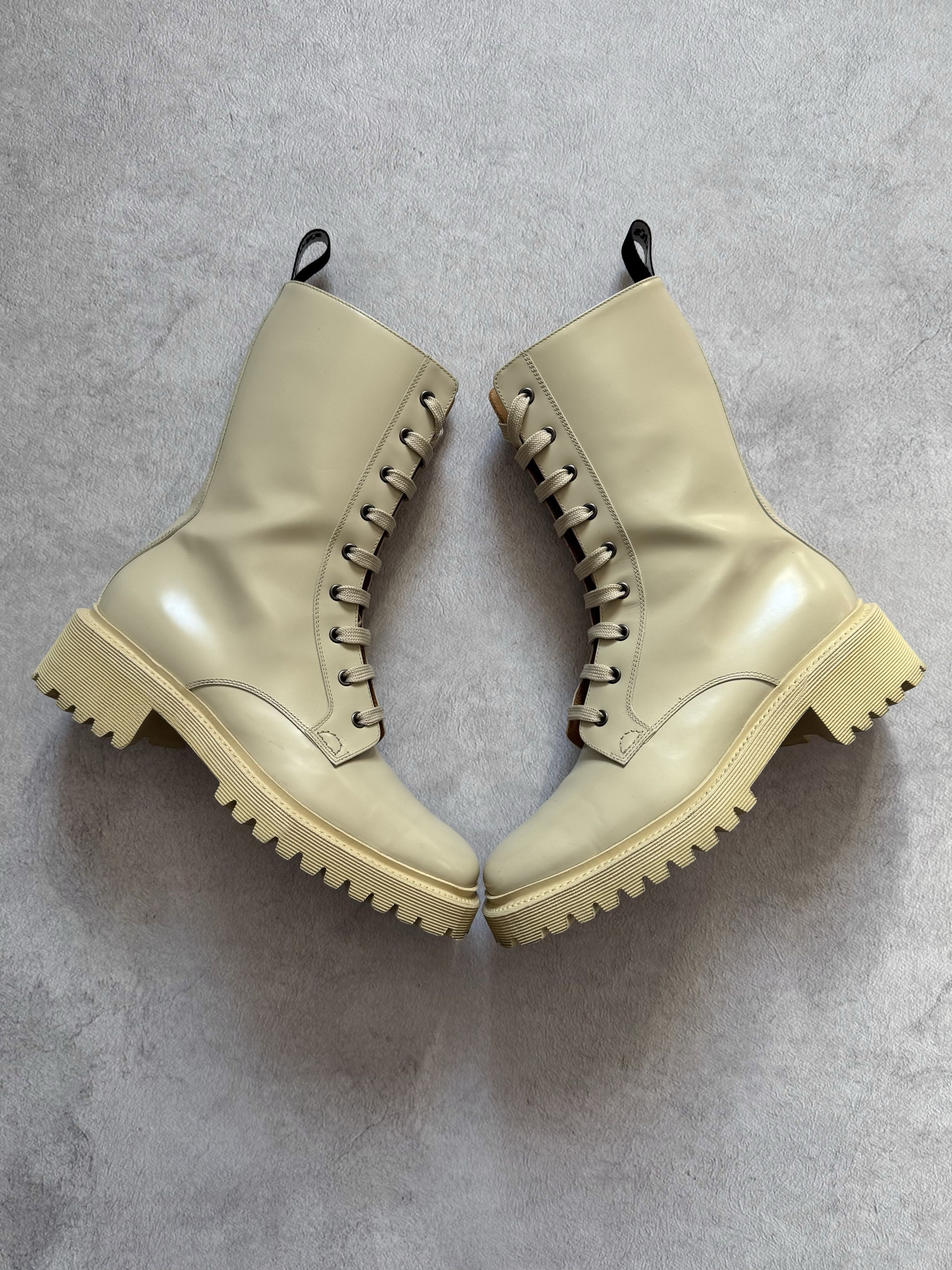 Church's Church's Gwyneth Leather Ankle Combat Boots Beige Size US 10 / IT 40 - 1 Thumbnail
