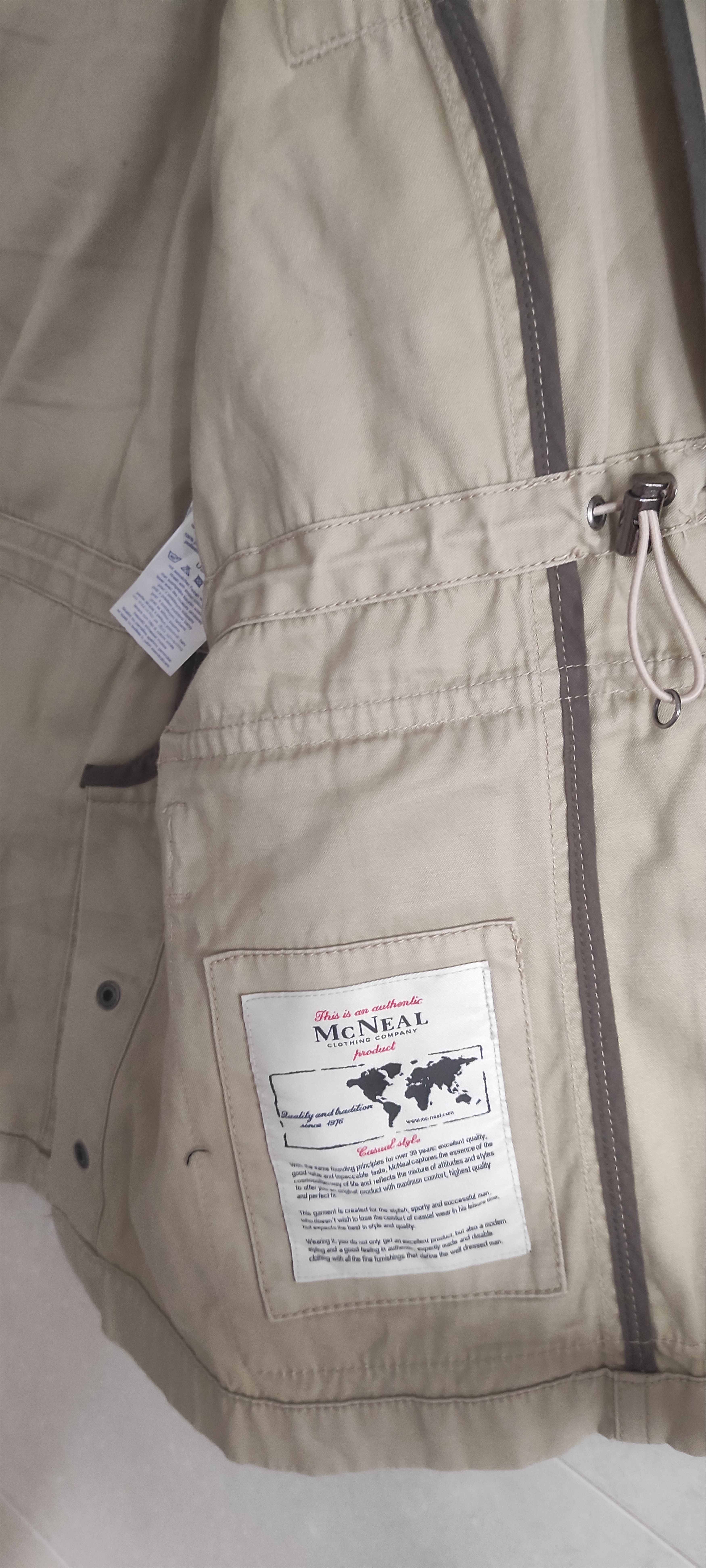 Other McNeal Men Beige Classic Hooded Safari Jacket Zipped Pockets Size US L / EU 52-54 / 3 - 6 Thumbnail