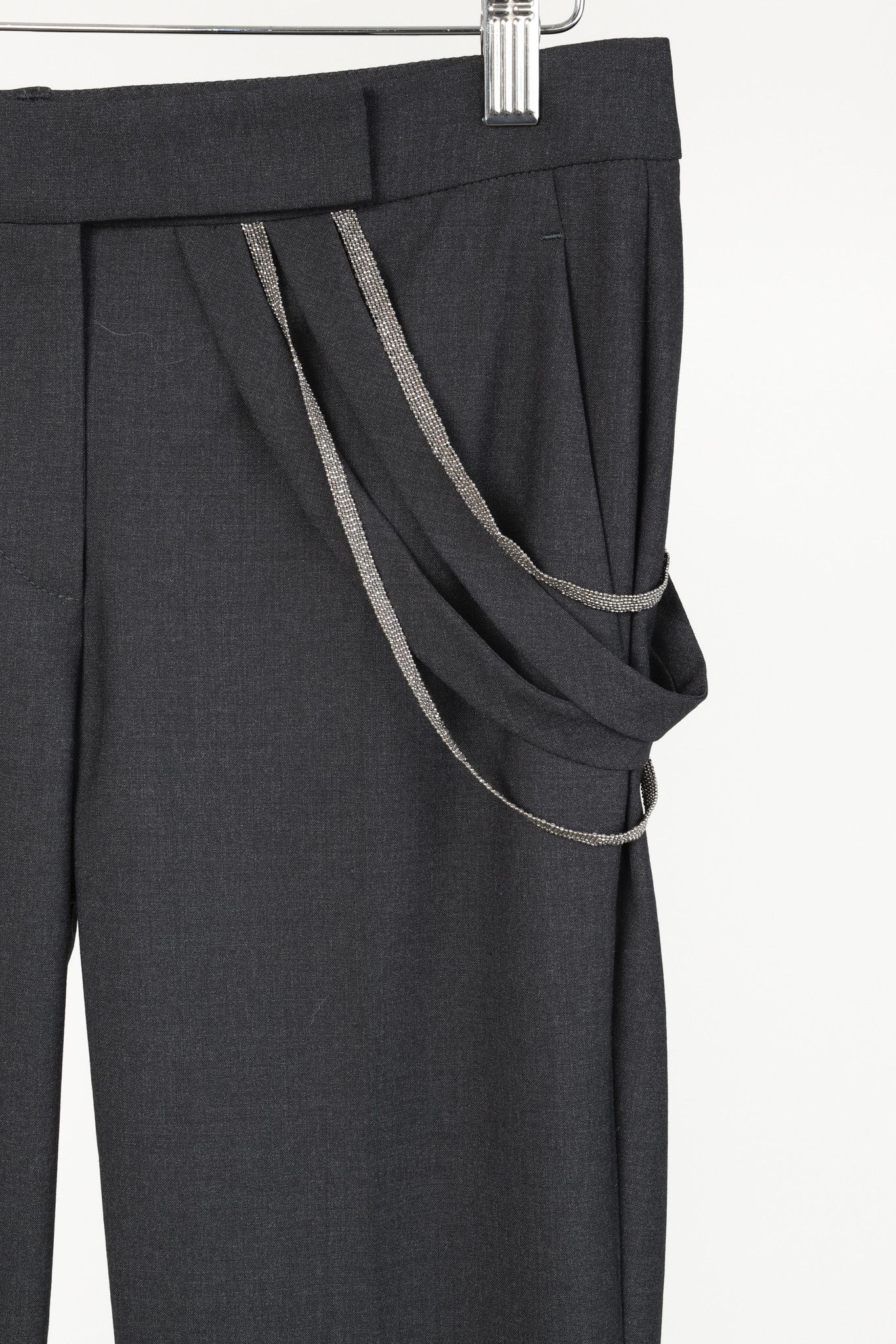 Brunello Cucinelli Brunello Cucinelli Stretch-Wool Monili-Belt-Loop Trousers Size 27" / US 4 / IT 40 - 5 Thumbnail