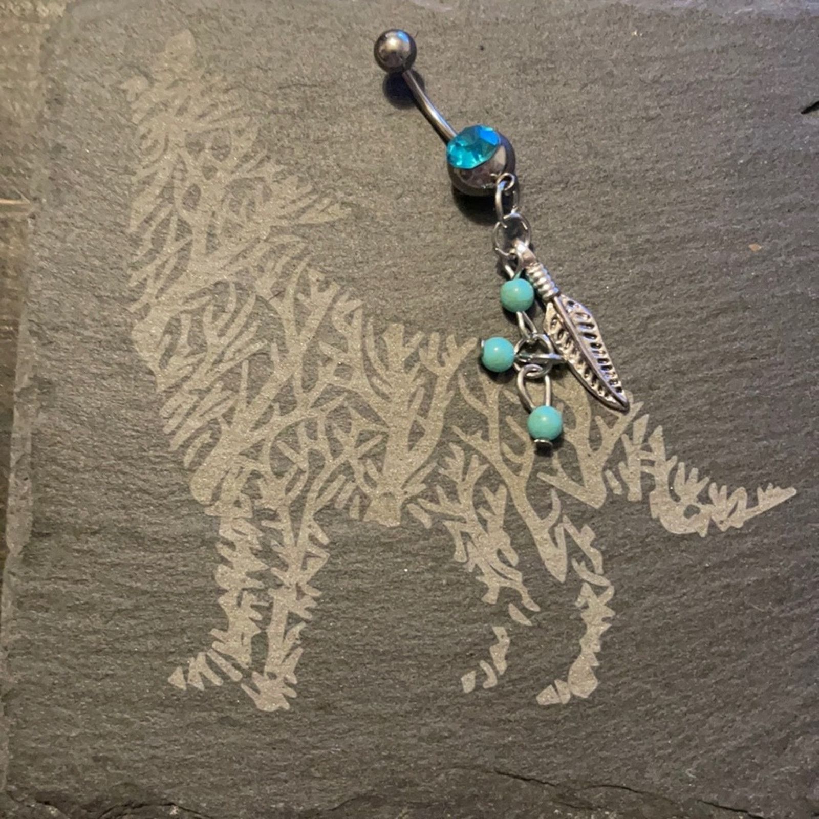 Other Stainless Steel Feather Belly Ring Size ONE SIZE - 1 Thumbnail
