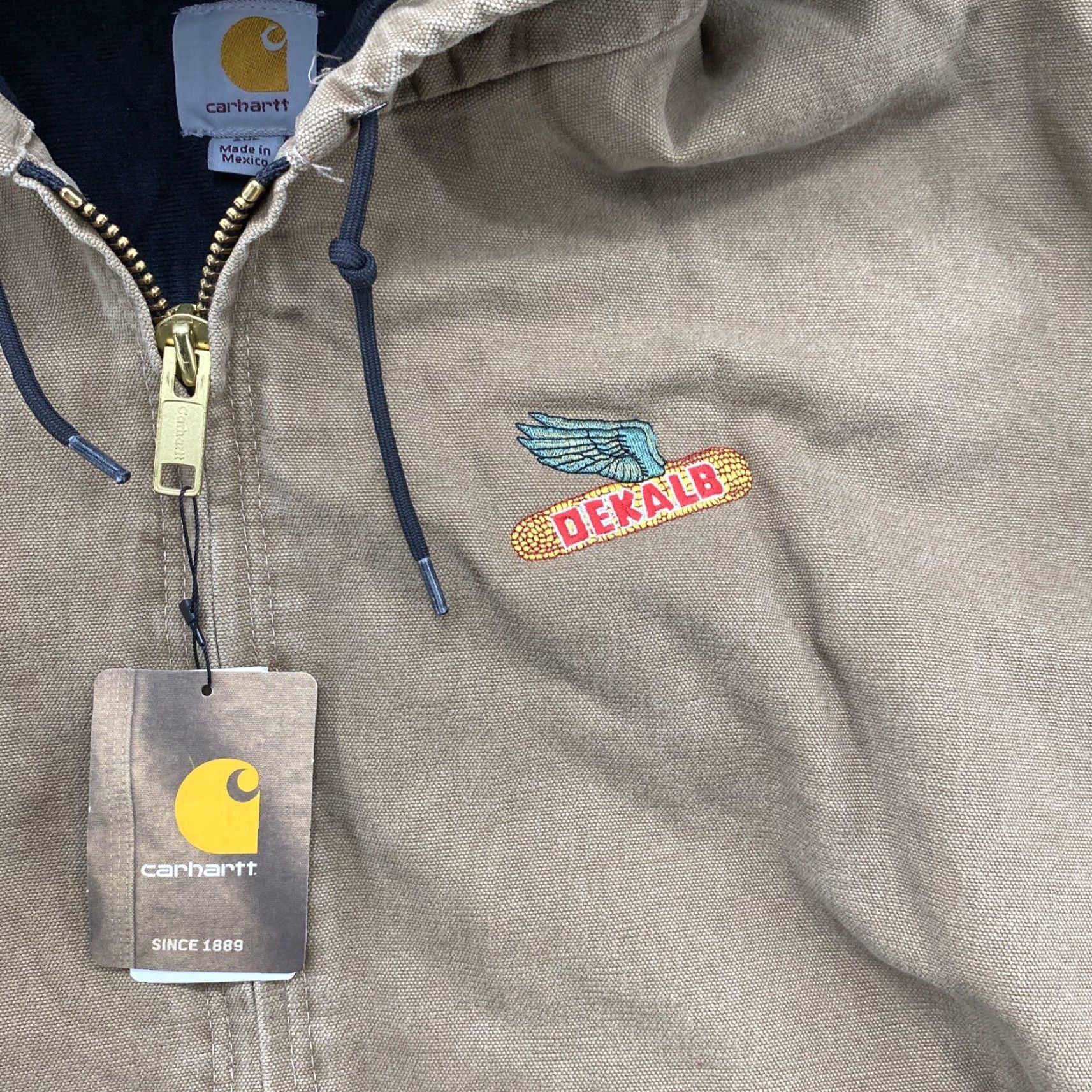 Carhartt VINTAGE Carhartt Jacket 3XL Brown Hooded Canvas 3M Thinsulate FRB Dekalb Seed J130-M Mens Size US XXL / EU 58 / 5 - 3 Thumbnail