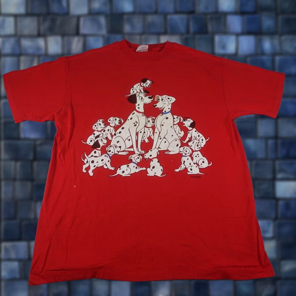 Hanes VINTAGE Disney 101 Dalmatians Shirt Mens L Red Hanes Beefy-T Graphic Print Short Sleeve Pongo Perdita 90s Movie Size US L / EU 52-54 / 3 - 1 Thumbnail